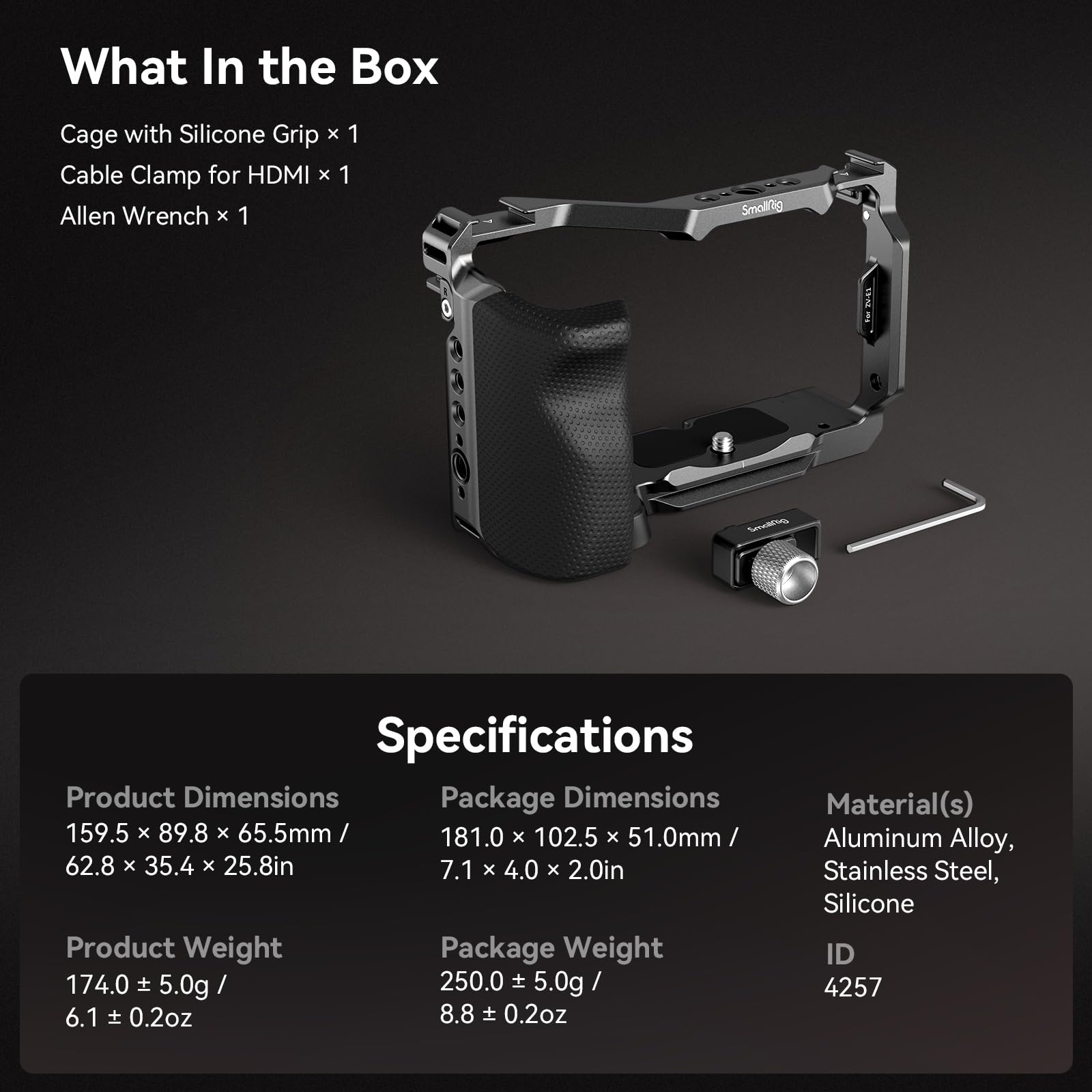 Foto 6 | Kit De Soporte De Cámara Smallrig Zv-e1 Con Empuñadura De Silicona Para Sony Zv- - Venta Internacional.