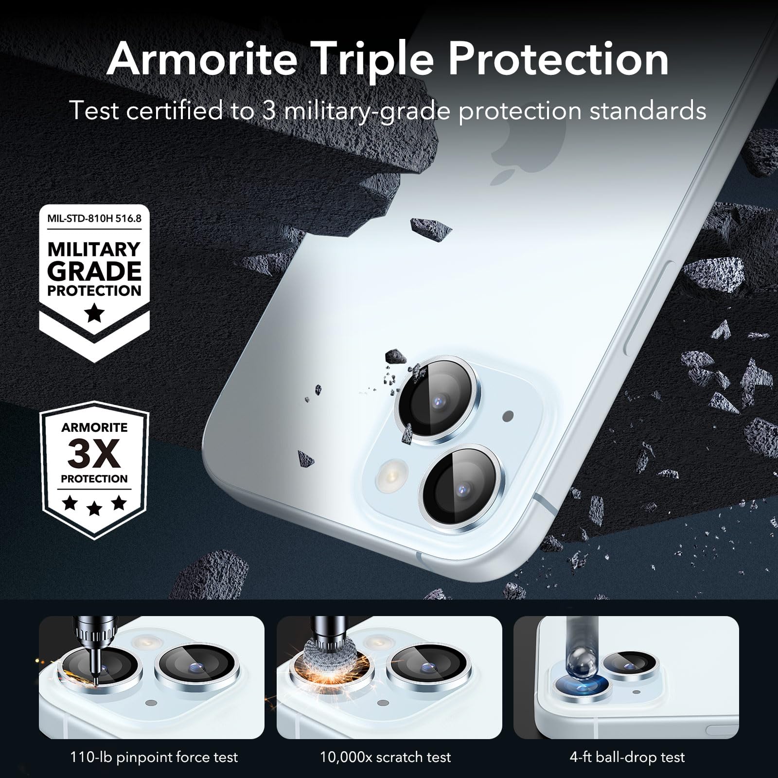 Foto 4 pulgar | Protector De Lente De Cámara Esr Armorite Para Iphone 15/15 Plus/14/14 Plus - Venta Internacional.