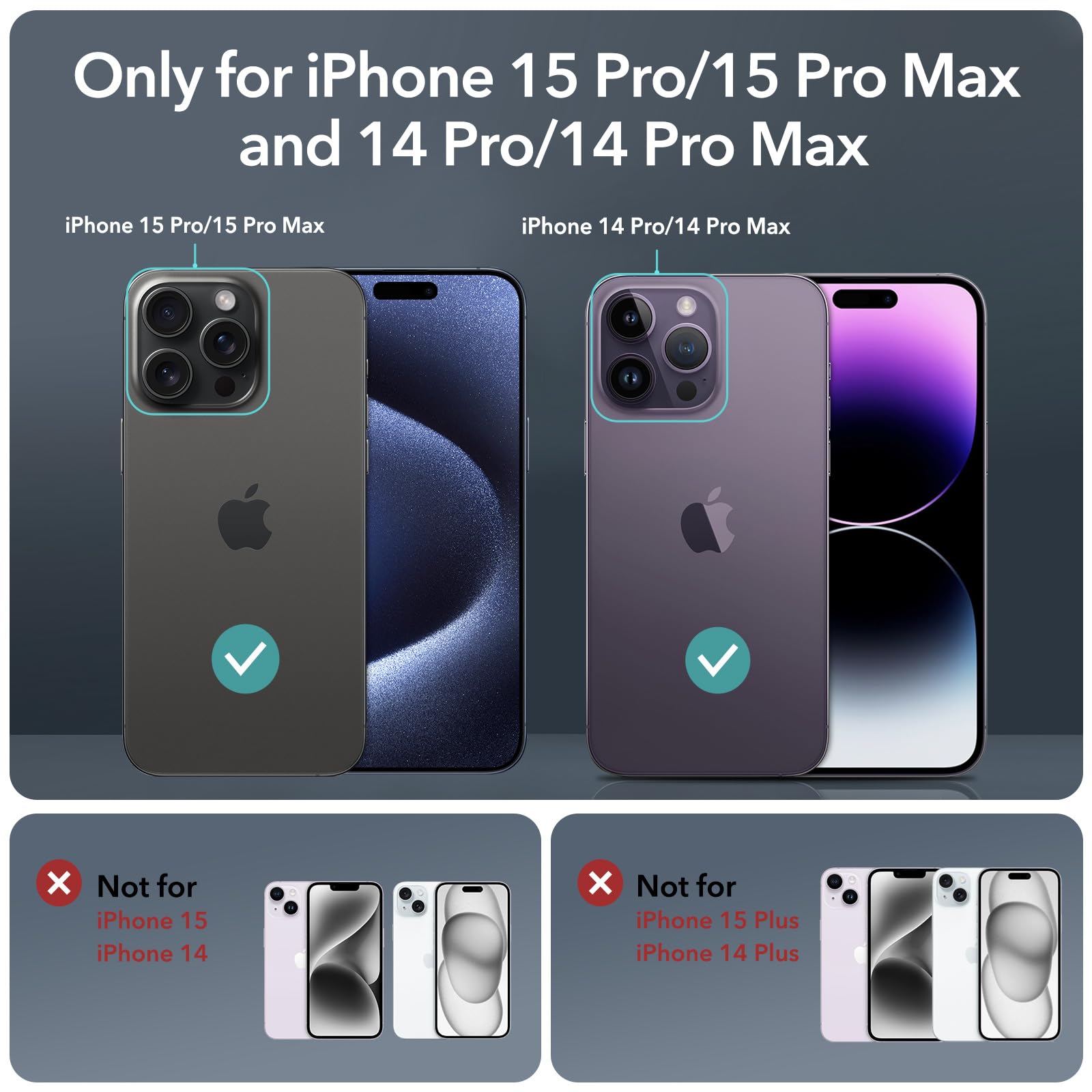 Foto 3 pulgar | Protector De Lente De Cámara Esr Para Iphone 15 Pro Max/15 Pro/14 Pro - Venta Internacional.