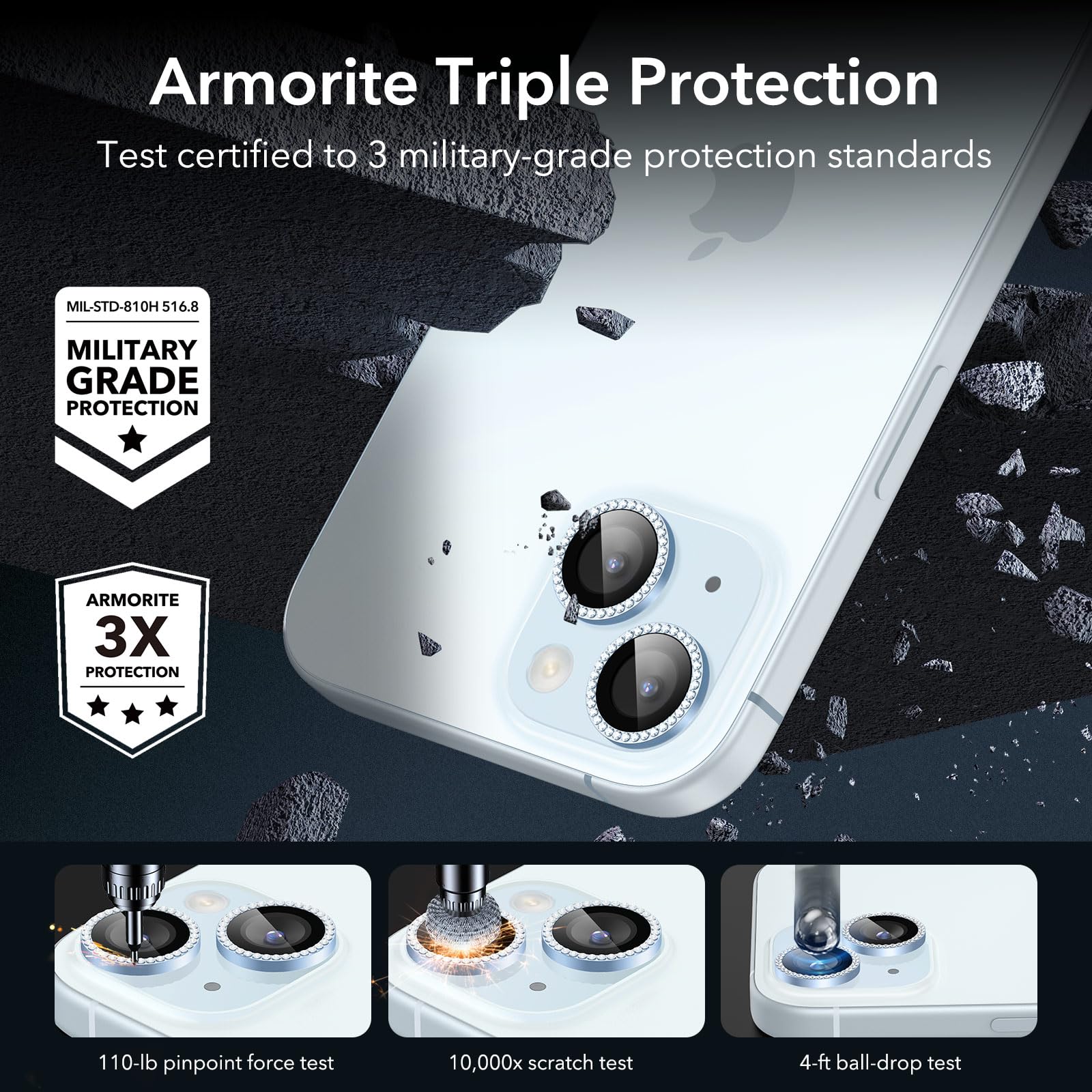 Foto 3 | Protector De Lente De Cámara Esr Armorite Para Iphone 15/15 Plus/14/14 - Venta Internacional.