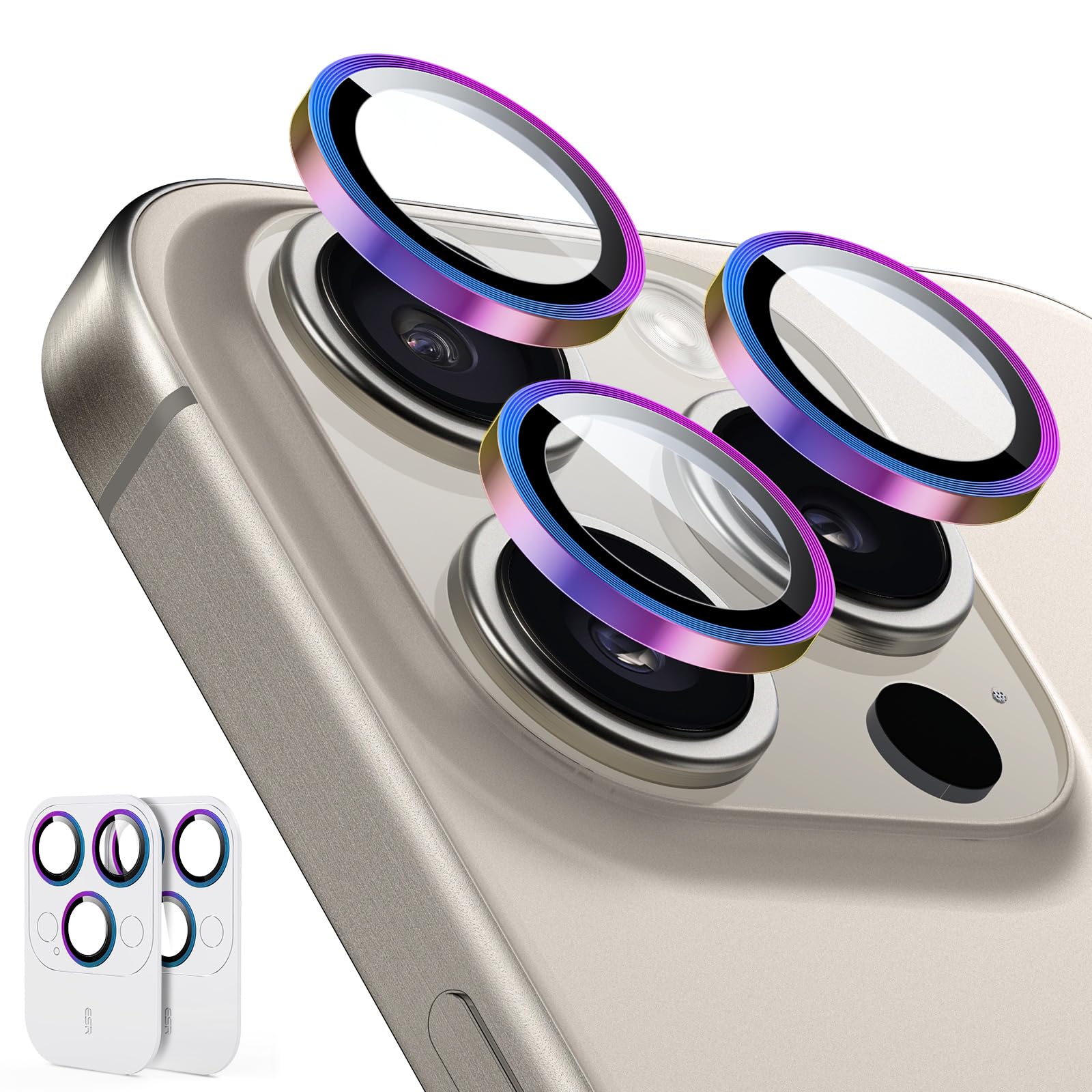 Foto 2 pulgar | Protector De Lente De Cámara Esr Para Iphone 15 Pro Max/15 Pro/14 Pro - Venta Internacional.