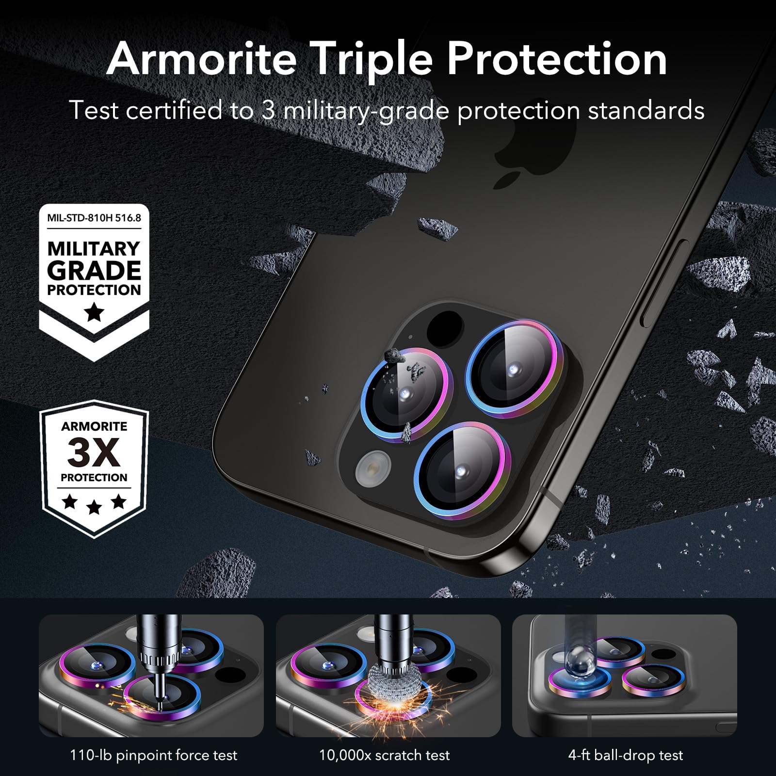 Foto 4 pulgar | Protector De Lente De Cámara Esr Para Iphone 15 Pro Max/15 Pro/14 Pro - Venta Internacional.