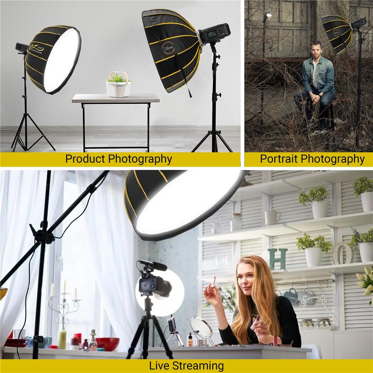 Foto 6 pulgar | Beauty Dish Glow Ez Lock 25, Blanco Con Montura Bowens Speedring - Venta Internacional.