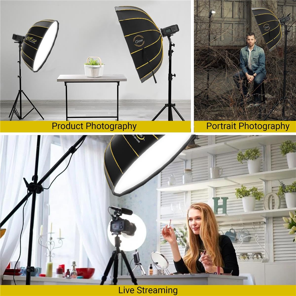 Foto 6 pulgar | Beauty Dish Glow Ez Lock 42, Plegable, Blanco, Con Soporte Bowens - Venta Internacional.