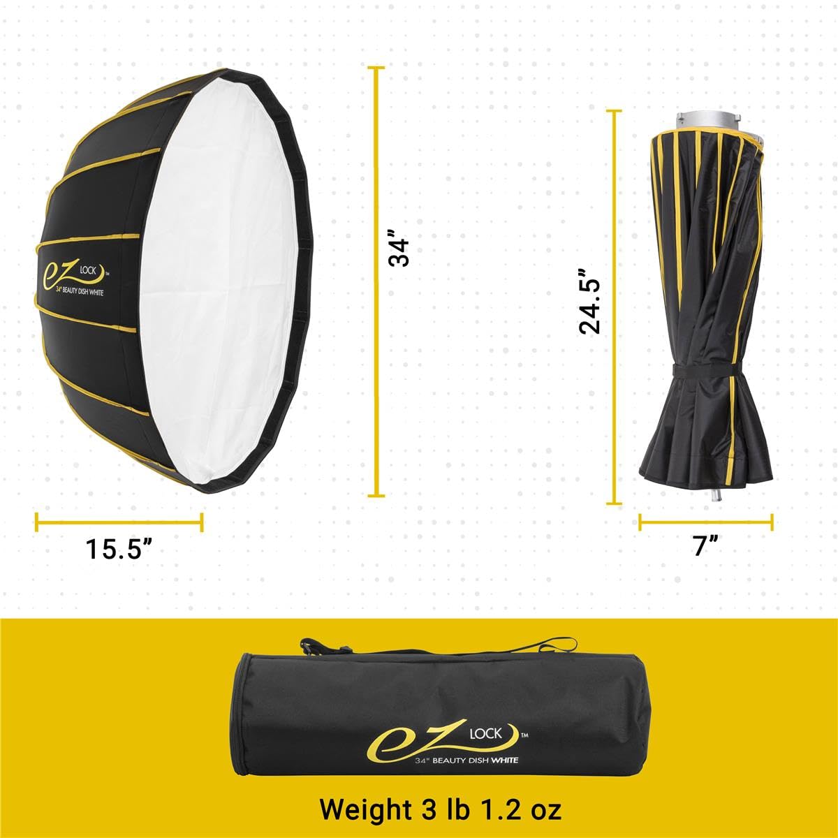 Foto 6 | Beauty Dish Glow Ez Lock 34 Blanco Con Montura Bowens Speedring - Venta Internacional.