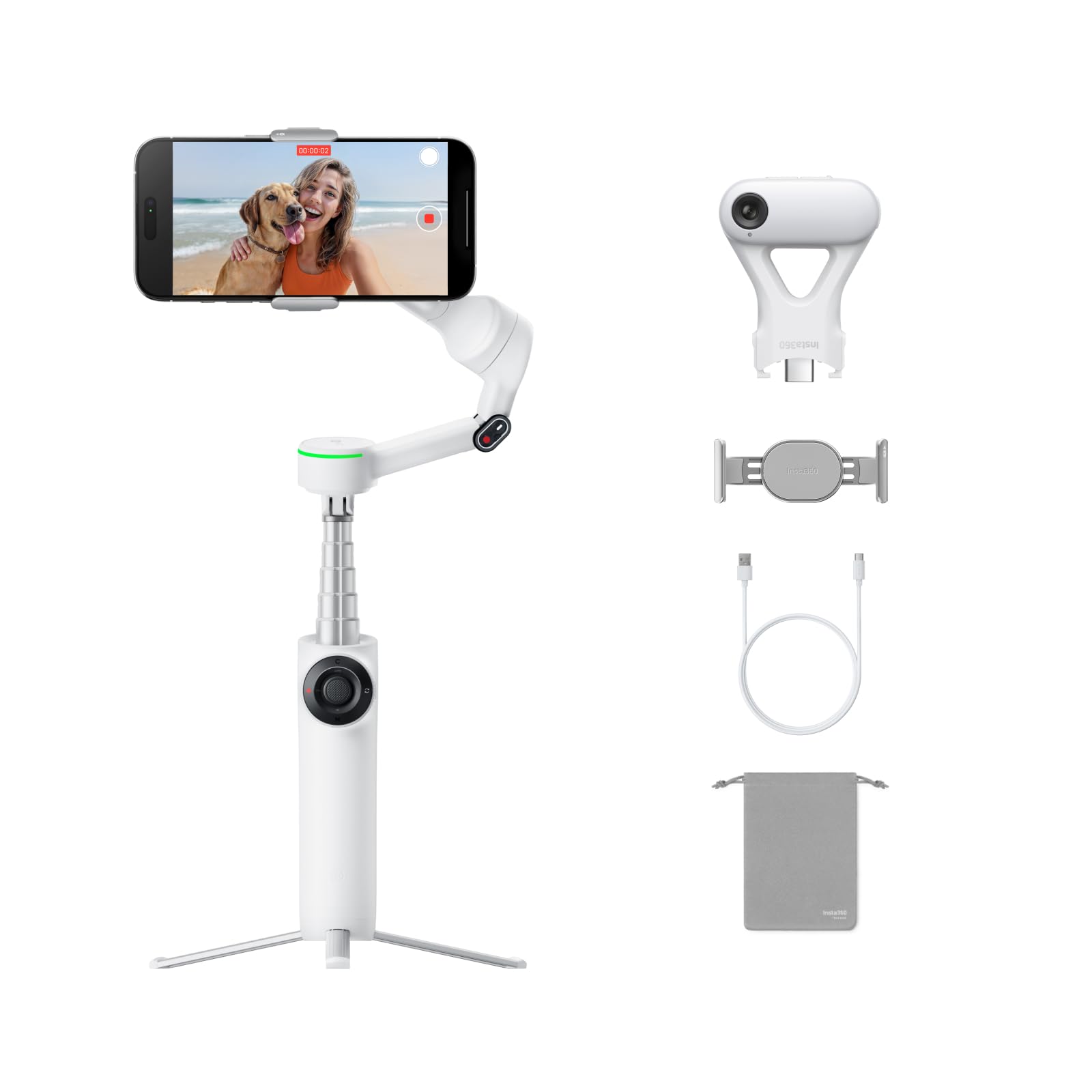 Gimbal Para Teléfono Insta360 Flow 2 Pro Blanco Con Rastreador De Inteligencia Artificial - Venta Internacional. $6,062