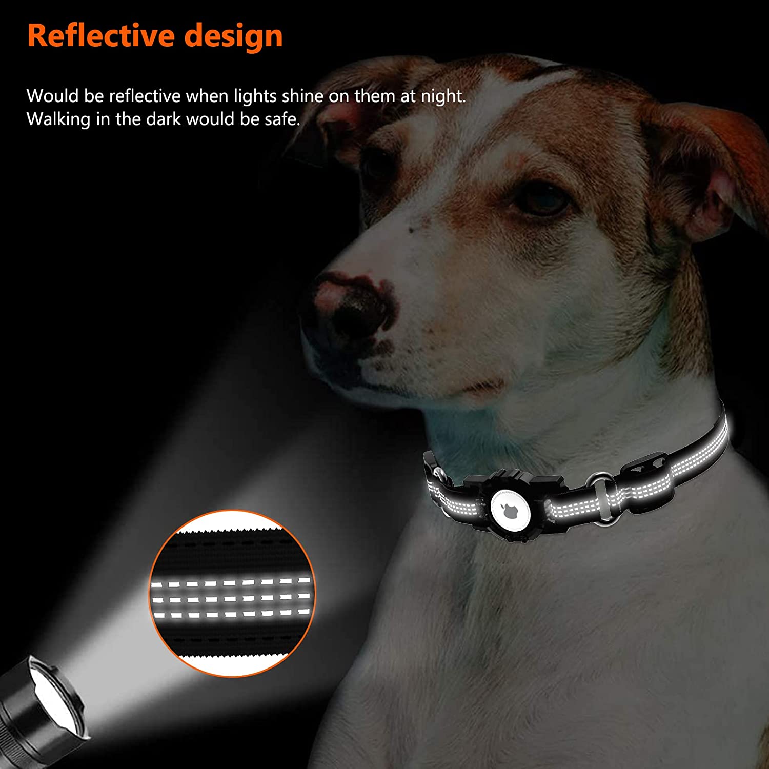 Foto 2 | Collar De Perro Huoguo Airtag Holder Para Apple Air Tag Reflective - Venta Internacional.