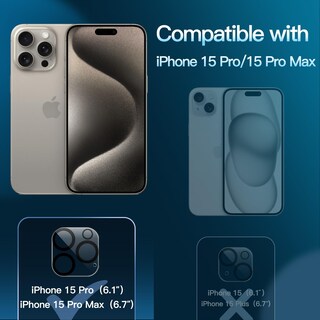Foto 2 | Protector De Lente De Cámara Jetech Para Iphone 15 Pro 6.1/6.7 - Venta Internacional.