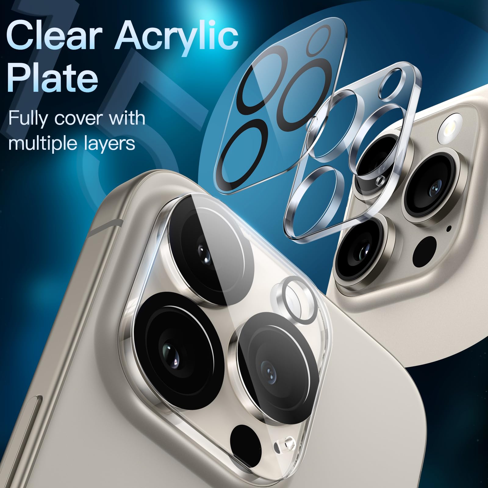 Foto 3 | Protector De Lente De Cámara Jetech Para Iphone 15 Pro 6.1/6.7 - Venta Internacional.