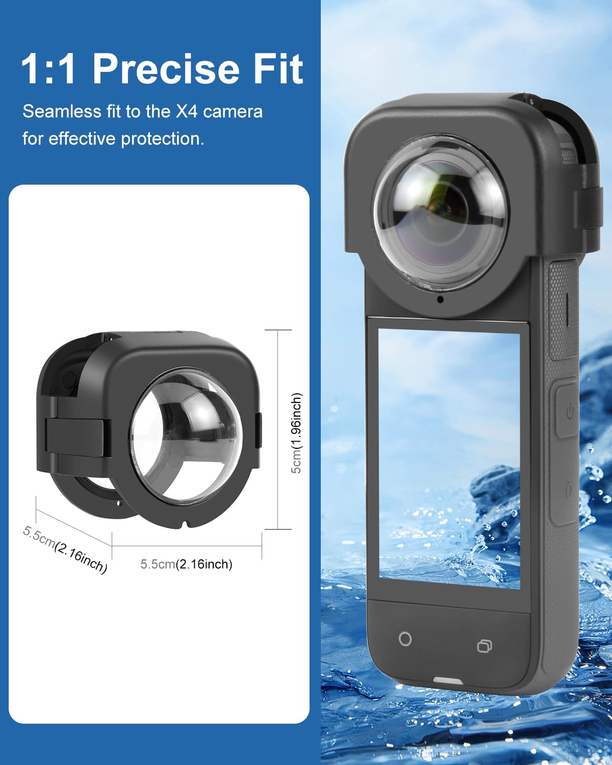 Foto 7 | Protector De Lente Puluz Para Insta360 X4 A Prueba De Agua Y Antiarañazos - Venta Internacional.