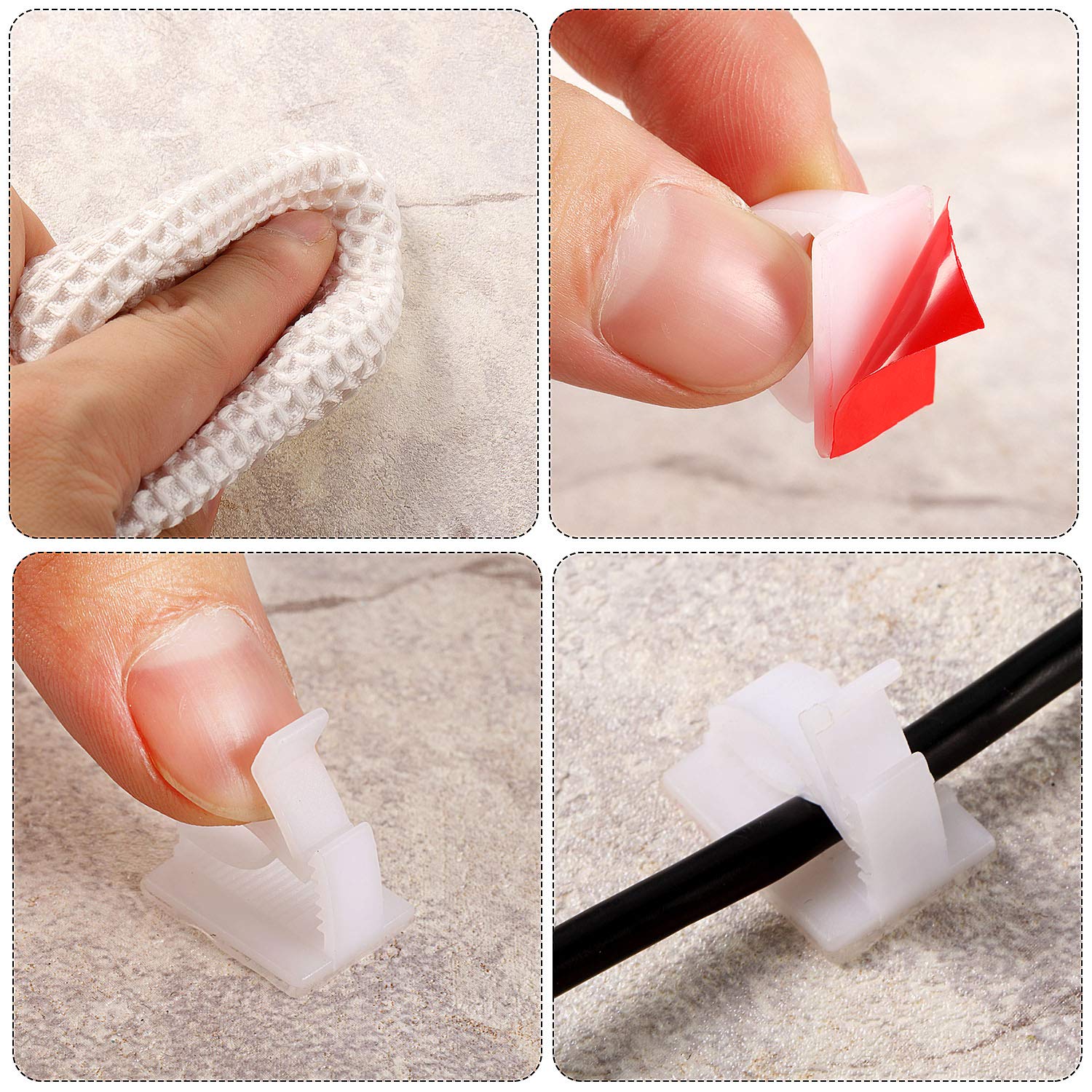 Foto 4 pulgar | Cable Clips Maitys - Soporte Adhesivo Para Cables (120 Unidades), Color Blanco - Venta Internacional.