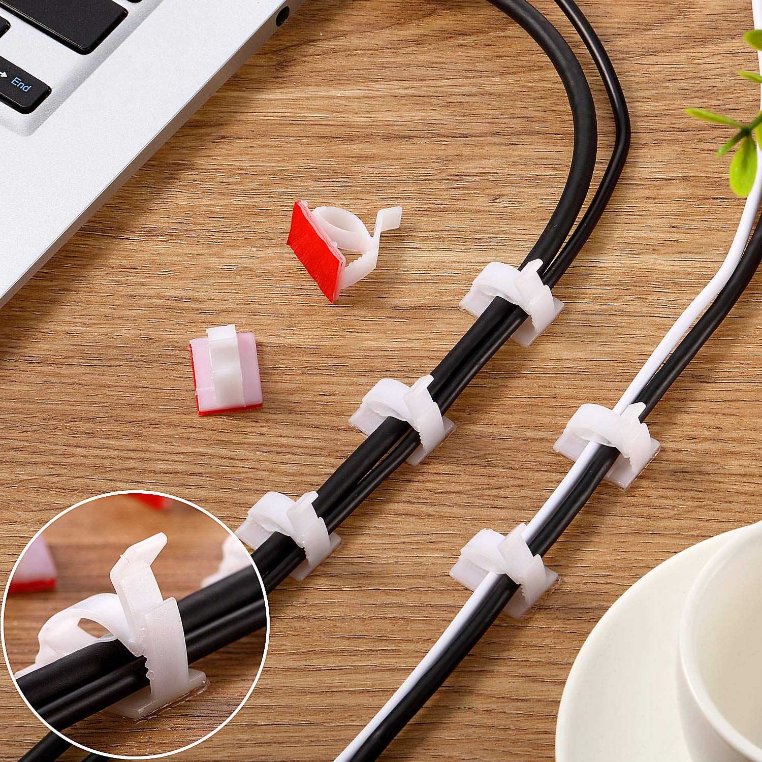 Foto 6 pulgar | Cable Clips Maitys - Soporte Adhesivo Para Cables (120 Unidades), Color Blanco - Venta Internacional.