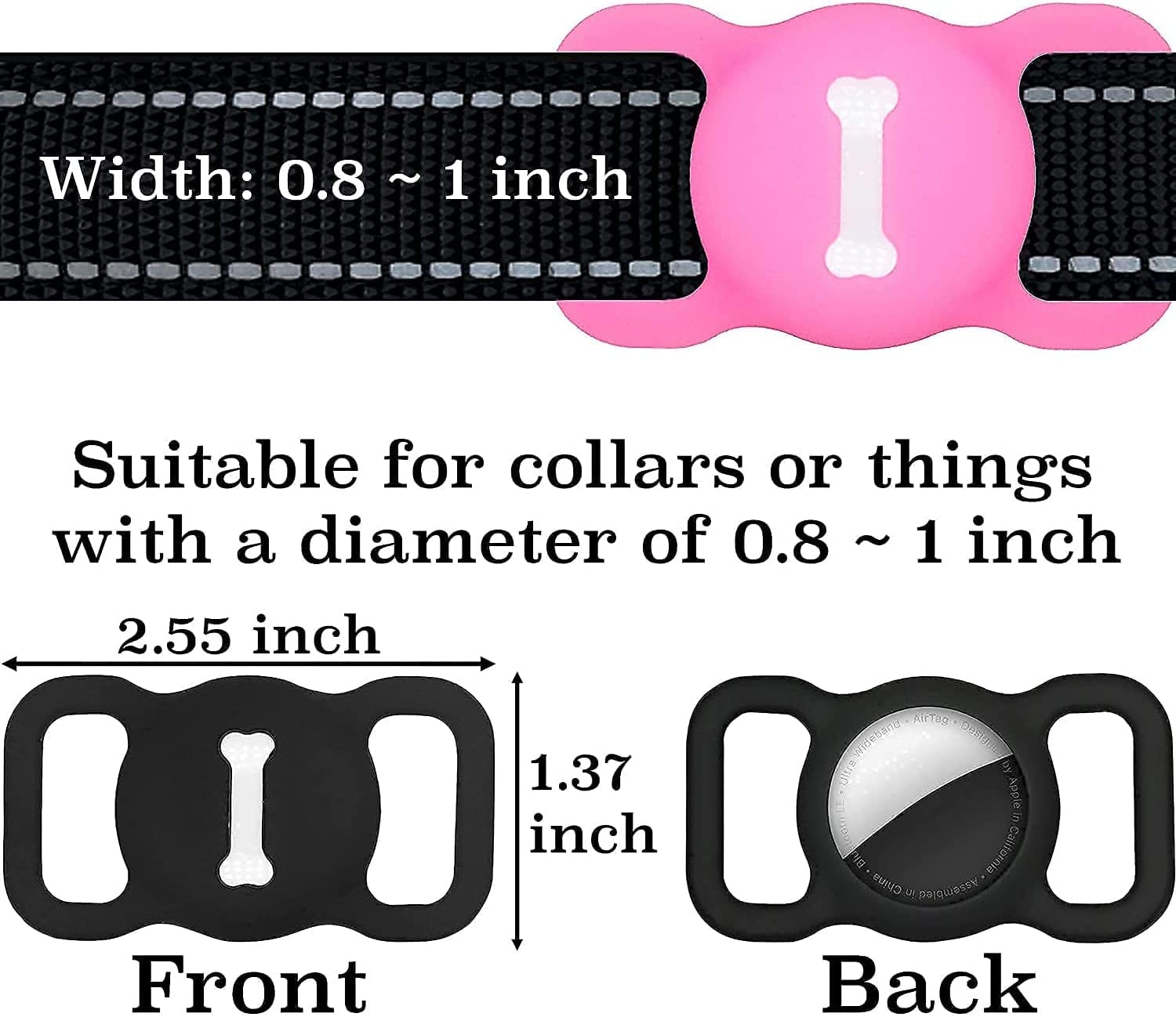 Foto 3 pulgar | Funda De Silicona Airtag Para Collares De Perro Para Mascotas, Paquete De 2 Unidades Huoguo - Venta Internacional.