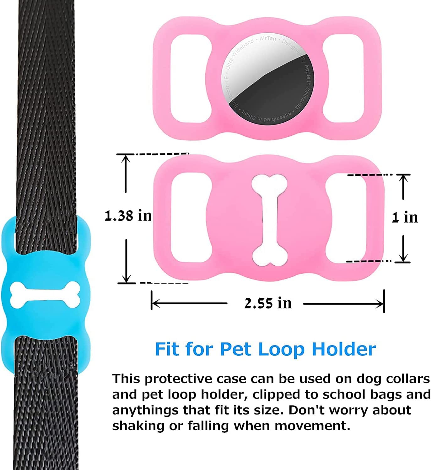 Foto 3 pulgar | Funda De Silicona Airtag Para Collares De Perro Para Mascotas, Paquete De 2 Unidades Huoguo - Venta Internacional.