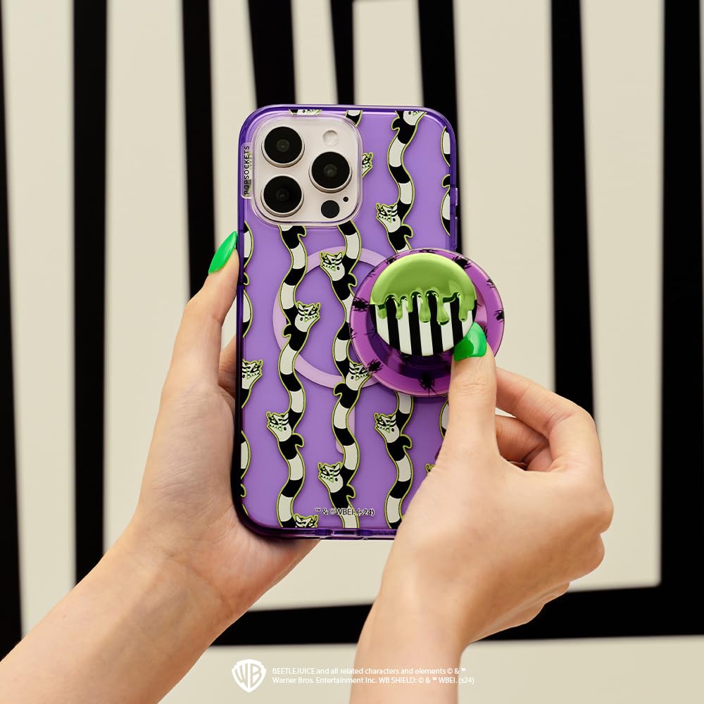 Foto 7 pulgar | Soporte Para Teléfono Popsockets, Redondo, Compatible Con Magsafe, Beetlejuice - Venta Internacional.