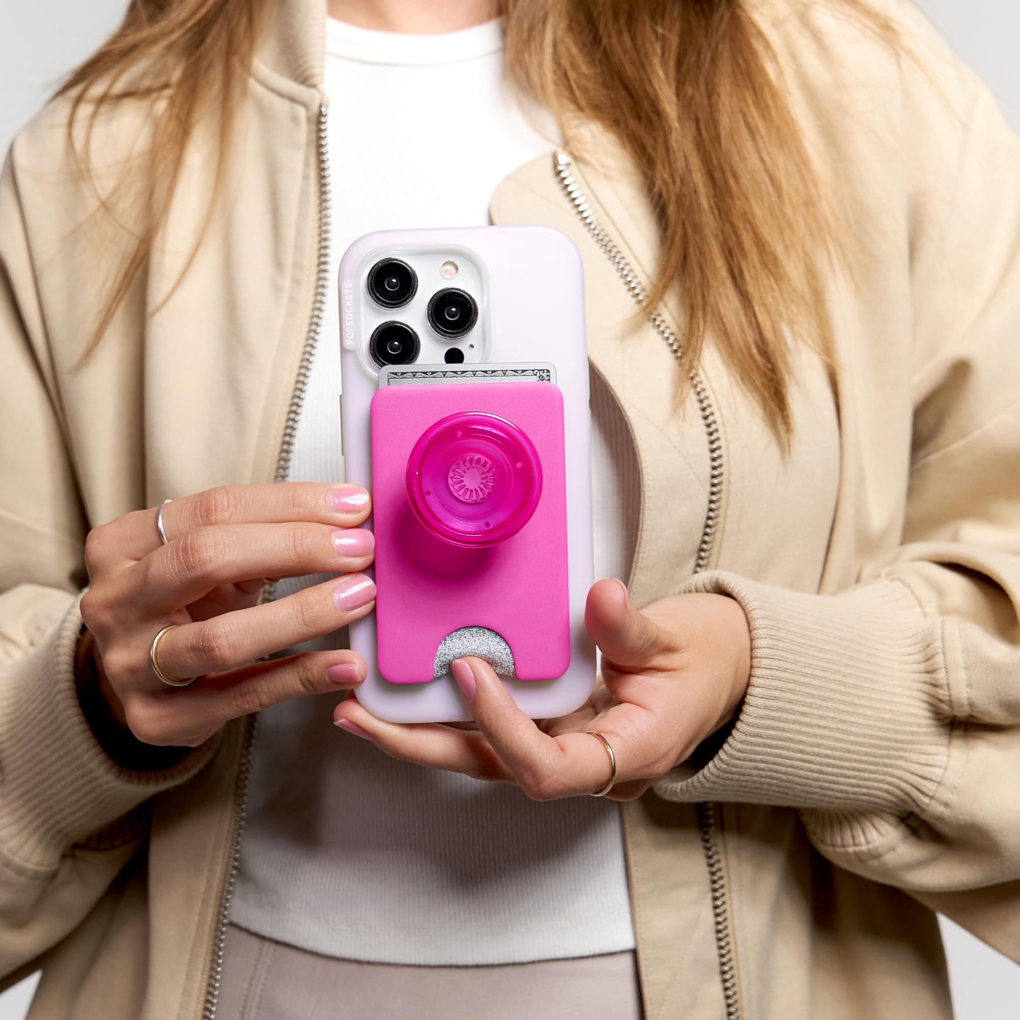 Foto 4 pulgar | Cartera Para Teléfono Popsockets Magenta Con Agarre Expandible Y Adaptador - Venta Internacional.