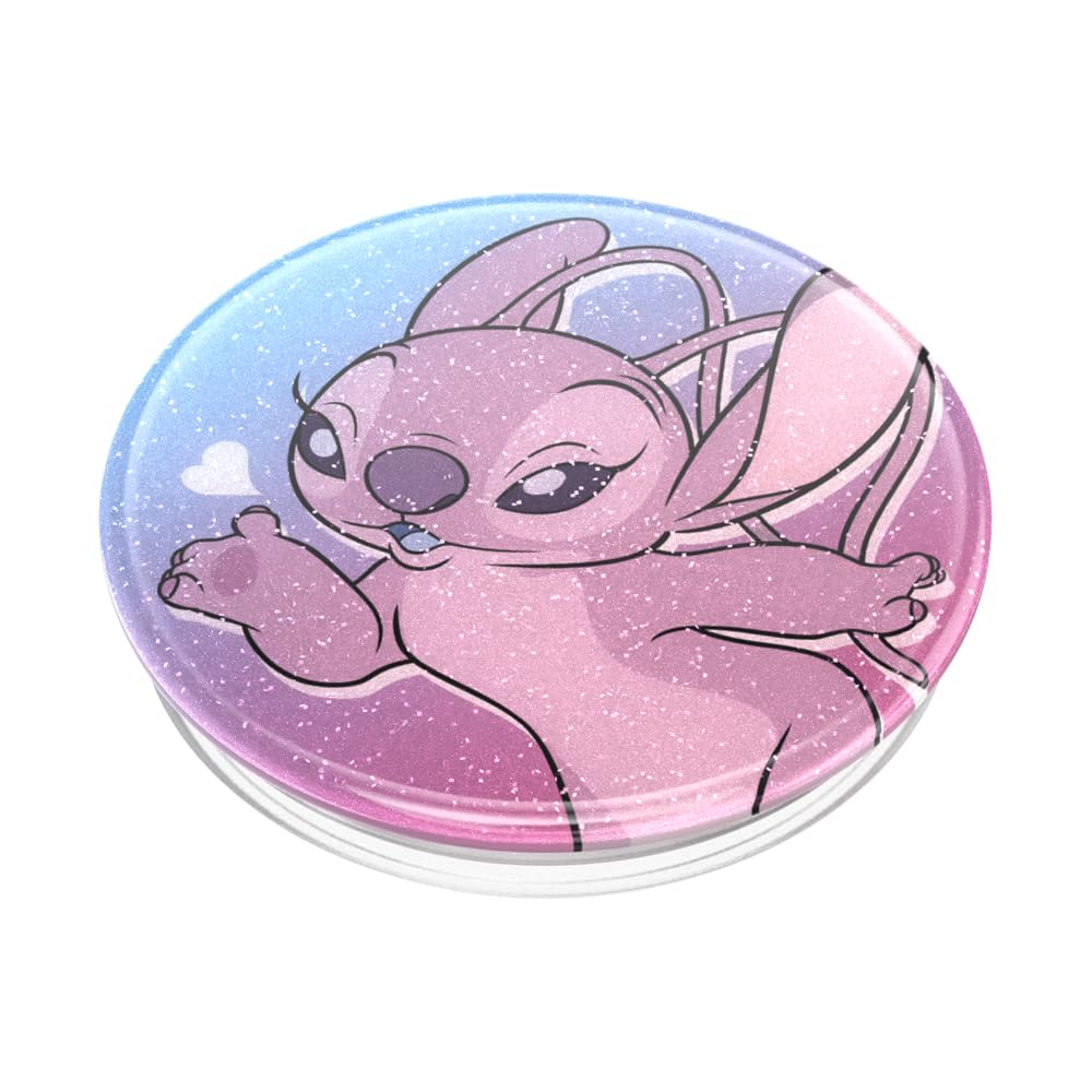 Foto 6 pulgar | Phone Grip Popsockets Disney Stitch Con Purpurina Y Besos De Ángel - Venta Internacional.