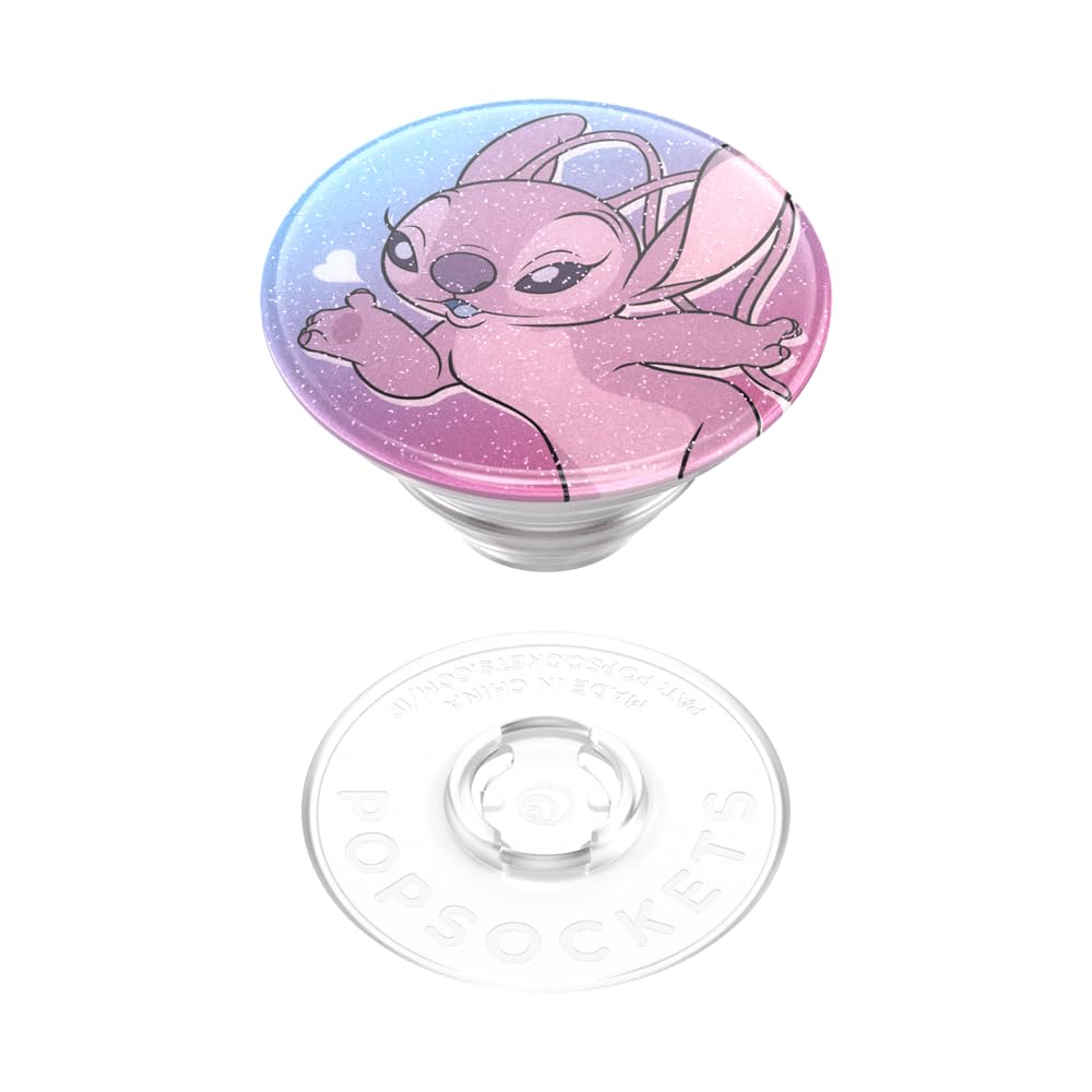 Foto 7 pulgar | Phone Grip Popsockets Disney Stitch Con Purpurina Y Besos De Ángel - Venta Internacional.