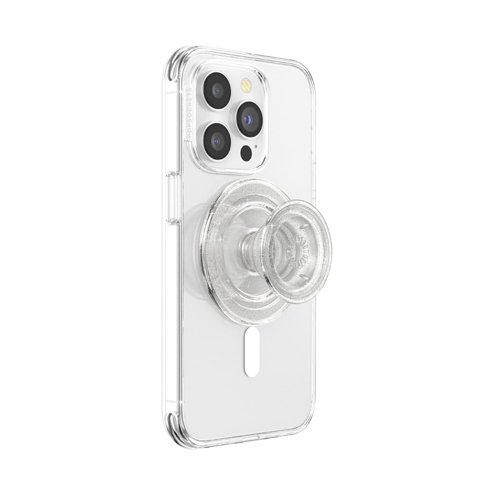 Foto 3 pulgar | Empuñadura Para Teléfono Popsockets, Redonda, Compatible Con Magsafe, Transparente, Purpurina - Venta Internacional.