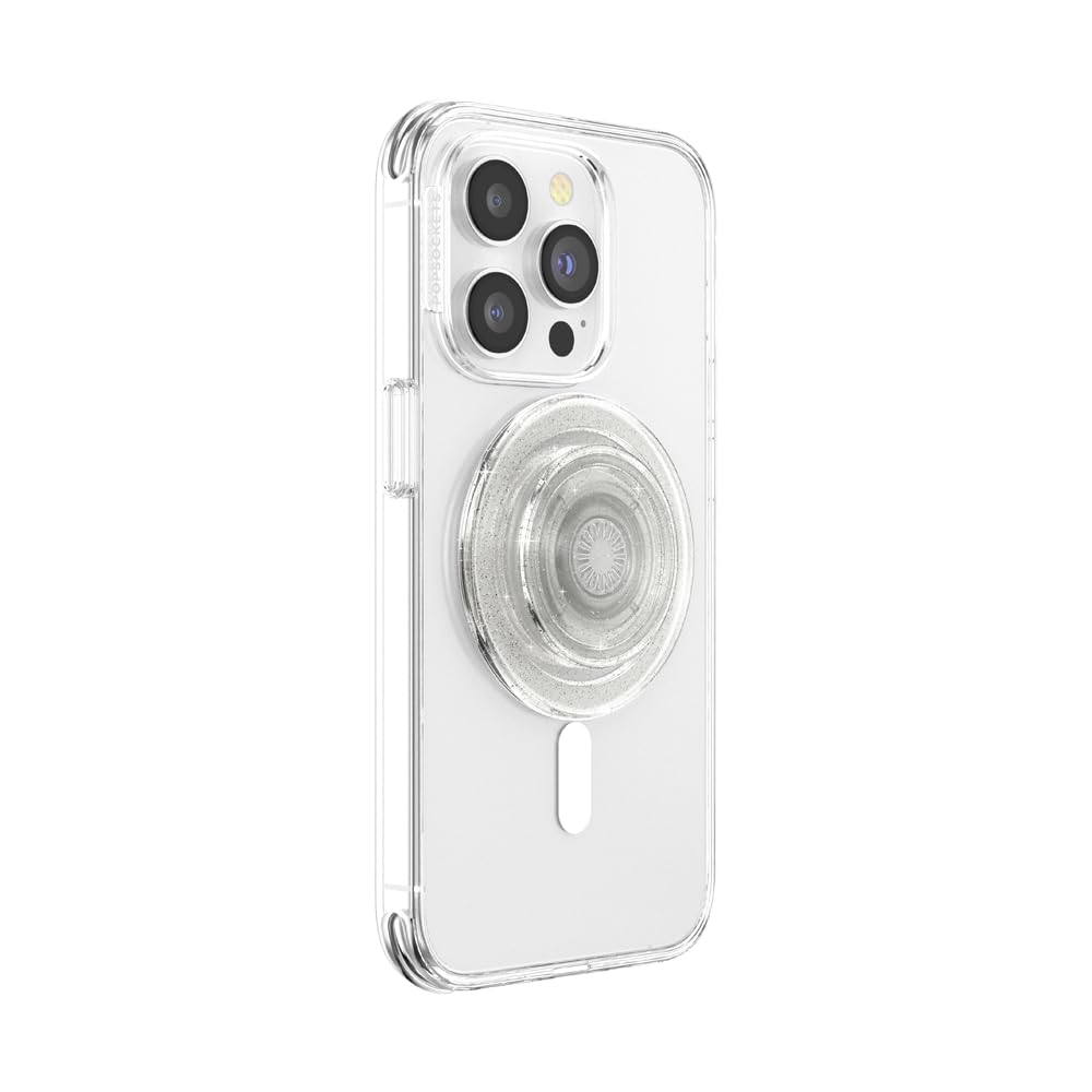 Foto 3 | Empuñadura Para Teléfono Popsockets, Redonda, Compatible Con Magsafe, Transparente, Purpurina - Venta Internacional.