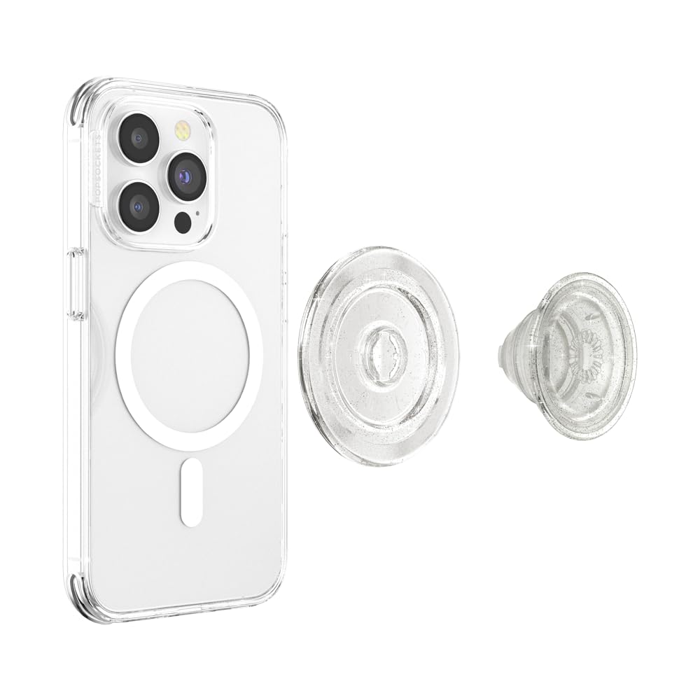 Foto 4 | Empuñadura Para Teléfono Popsockets, Redonda, Compatible Con Magsafe, Transparente, Purpurina - Venta Internacional.
