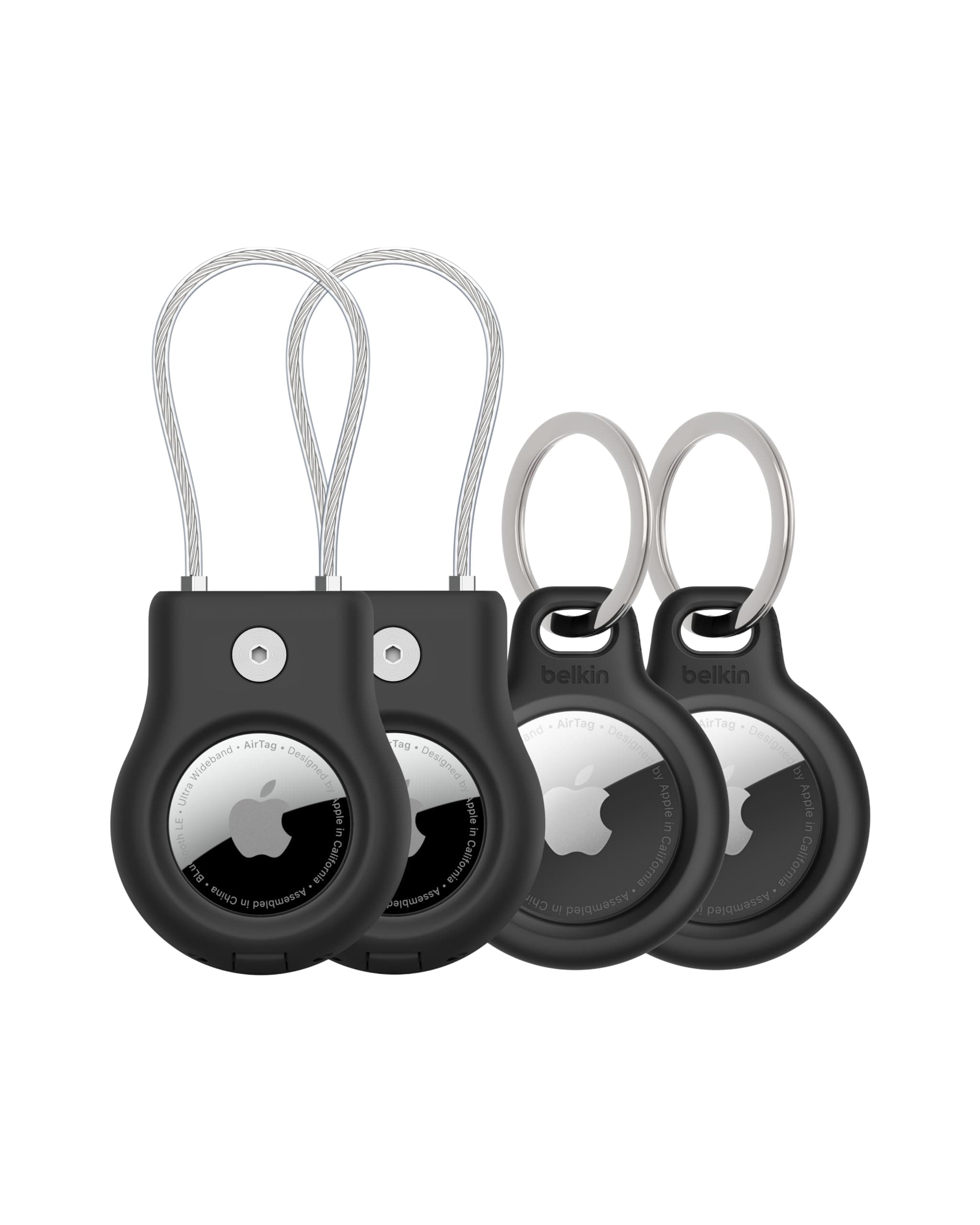 Soporte Seguro Airtag Belkin Con Llavero Y Cable De Alambre Negro - Venta Internacional. $1,606