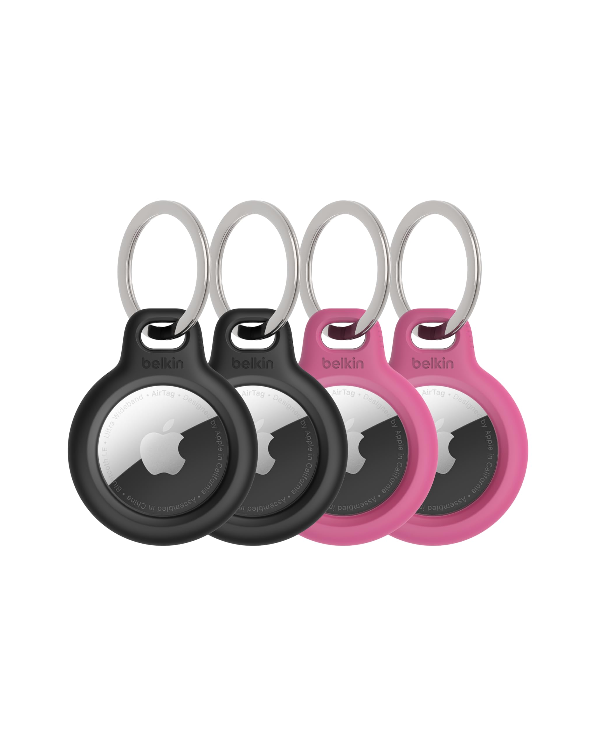 Foto 2 pulgar | Soporte Seguro Airtag Belkin Con Llavero Negro/rosa (paquete De 4) - Venta Internacional.