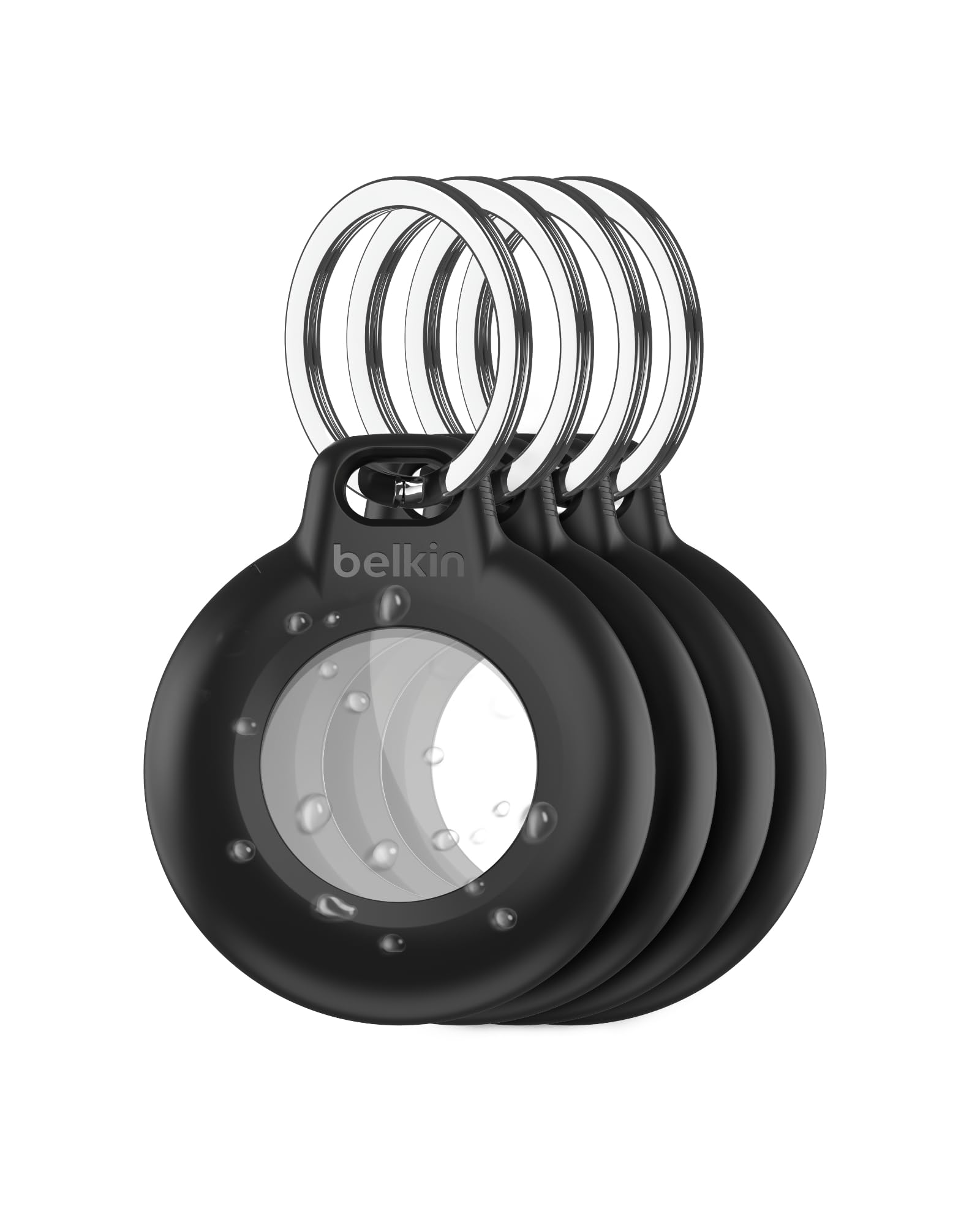 Foto 2 pulgar | Seguro Impermeable para Apple Airtag Negro 4 Piezas - Venta Internacional