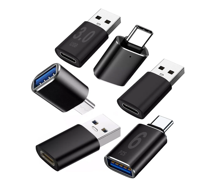 Daptador Xtellar  Otg Usb Tipo C A Usb 3.0 5gbps 6 Piezas Color Negro