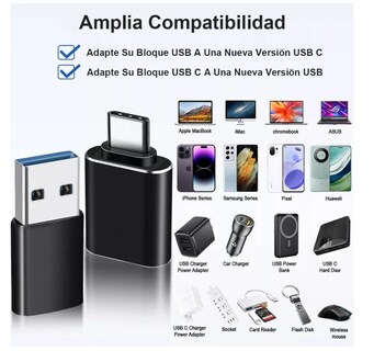 Foto 2 | Daptador Xtellar Otg Usb Tipo C A Usb 3.0 5gbps 6 Piezas Color Negro