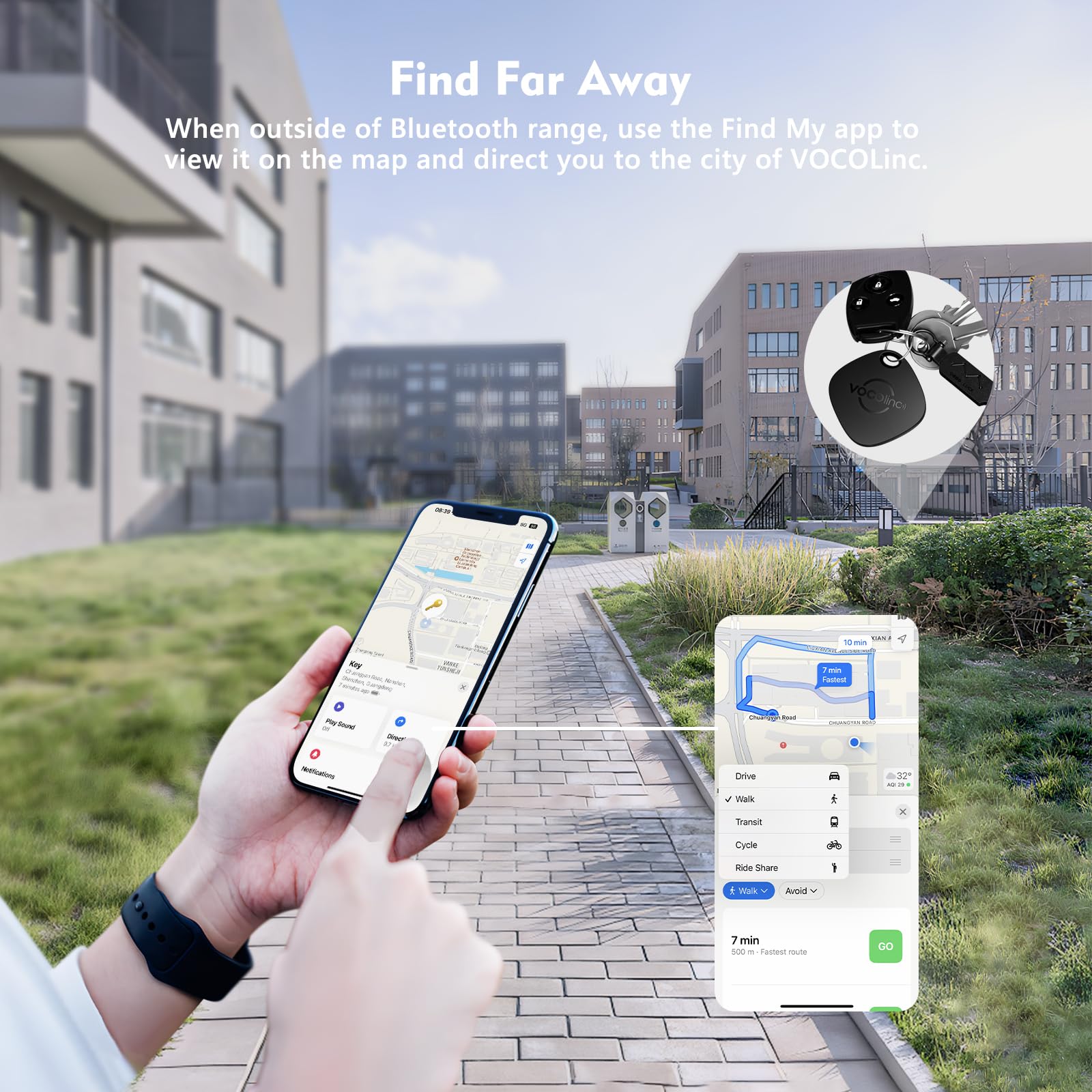 Foto 4 pulgar | Etiqueta Rastreadora De Equipaje Key Finder Vocolinc Con Find My Ios - Venta Internacional.
