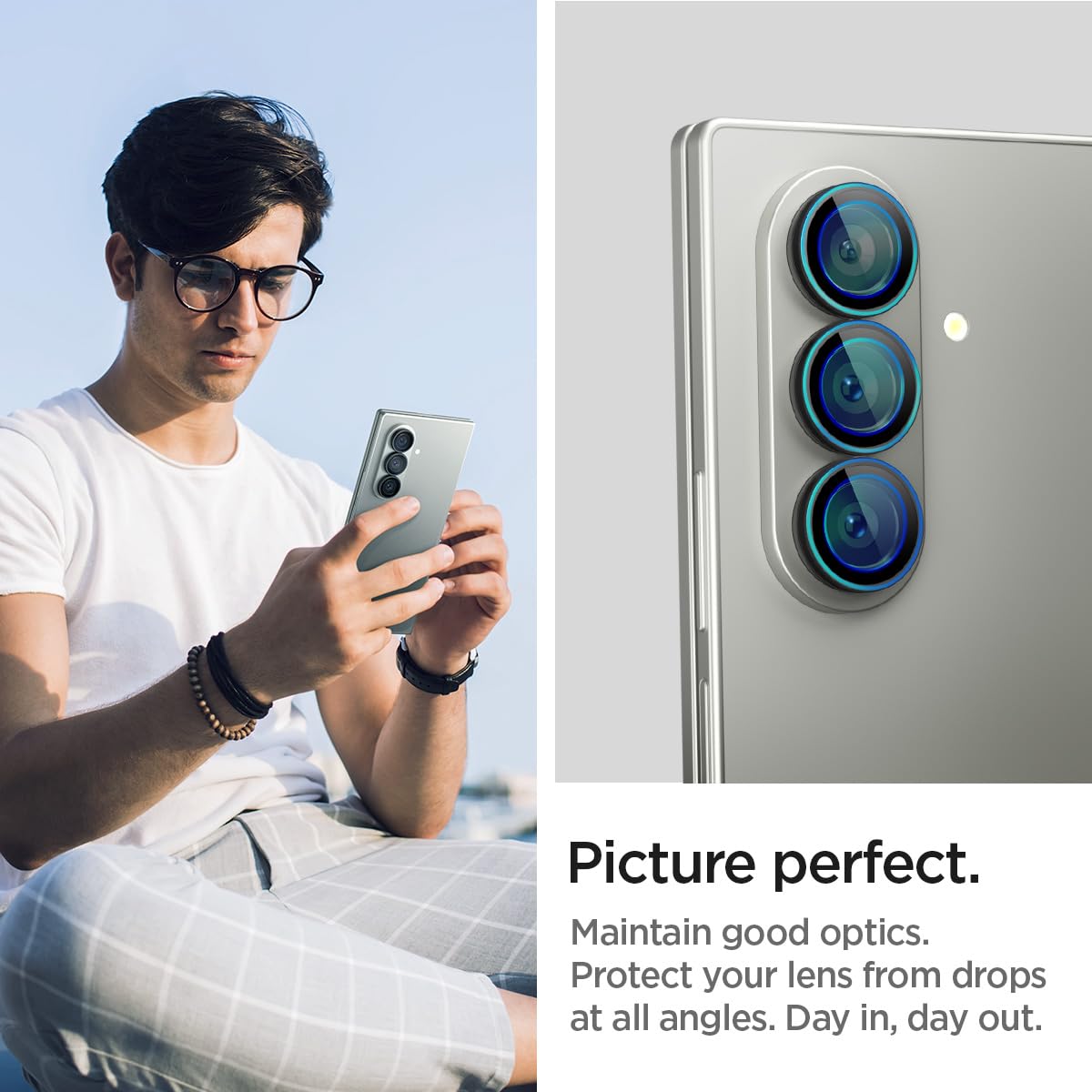 Foto 4 pulgar | Protector De Pantalla Para Lente De Cámara Spigen Glastr Ez Fit Galaxy Z Fold 7 - Venta Internacional.