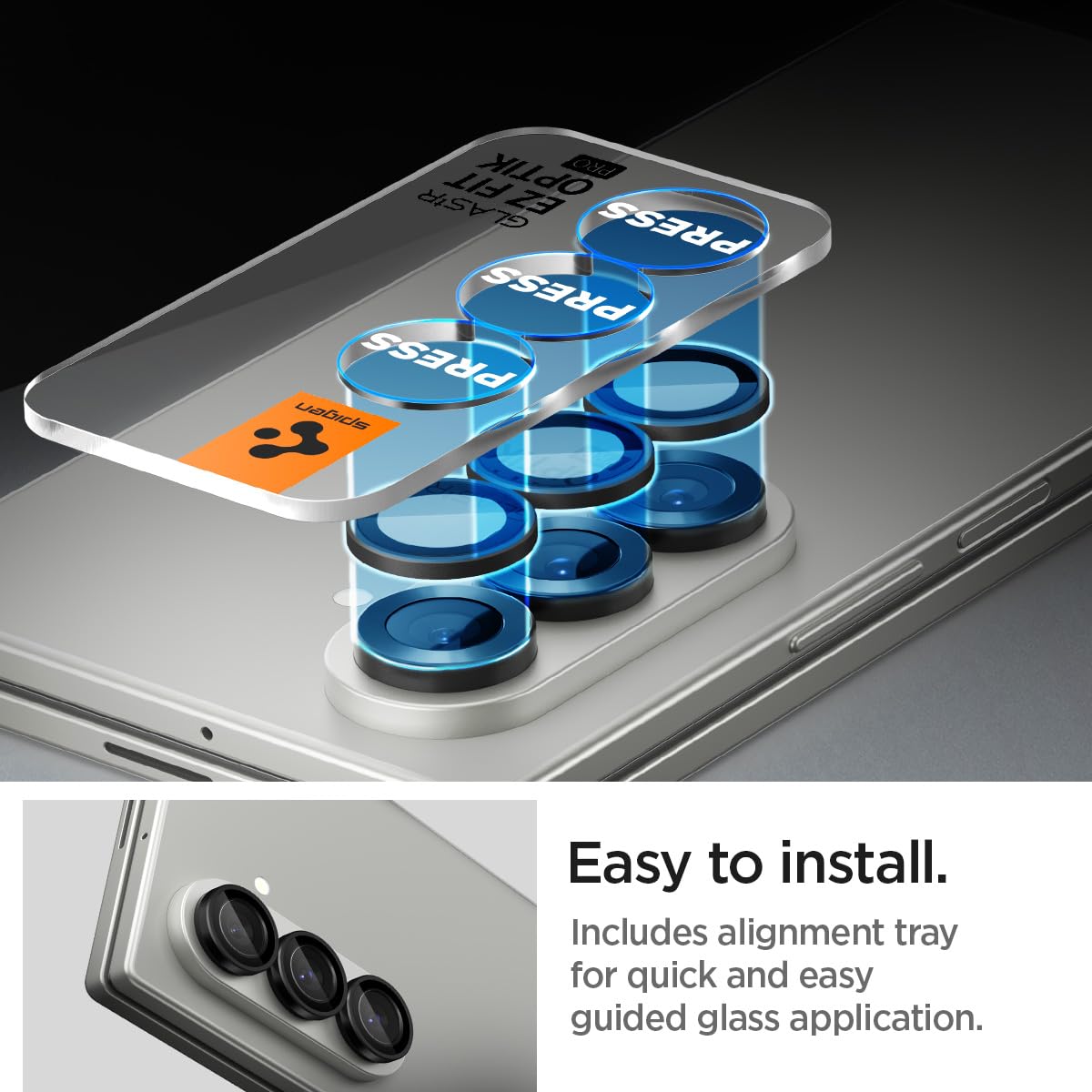 Foto 6 pulgar | Protector De Pantalla Para Lente De Cámara Spigen Glastr Ez Fit Galaxy Z Fold 7 - Venta Internacional.