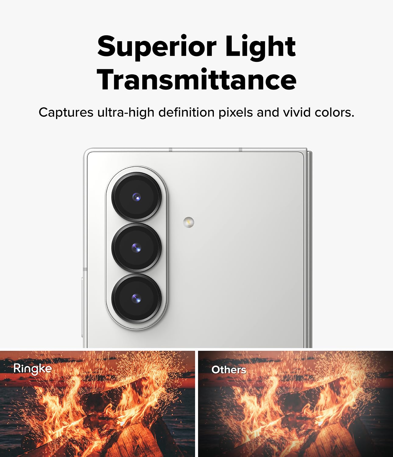 Foto 7 | Protector De Vidrio Para Marco De Lente De Cámara Ringke Para Samsung Galaxy Z Fold 7  Paquete De 2 - Venta Internaci