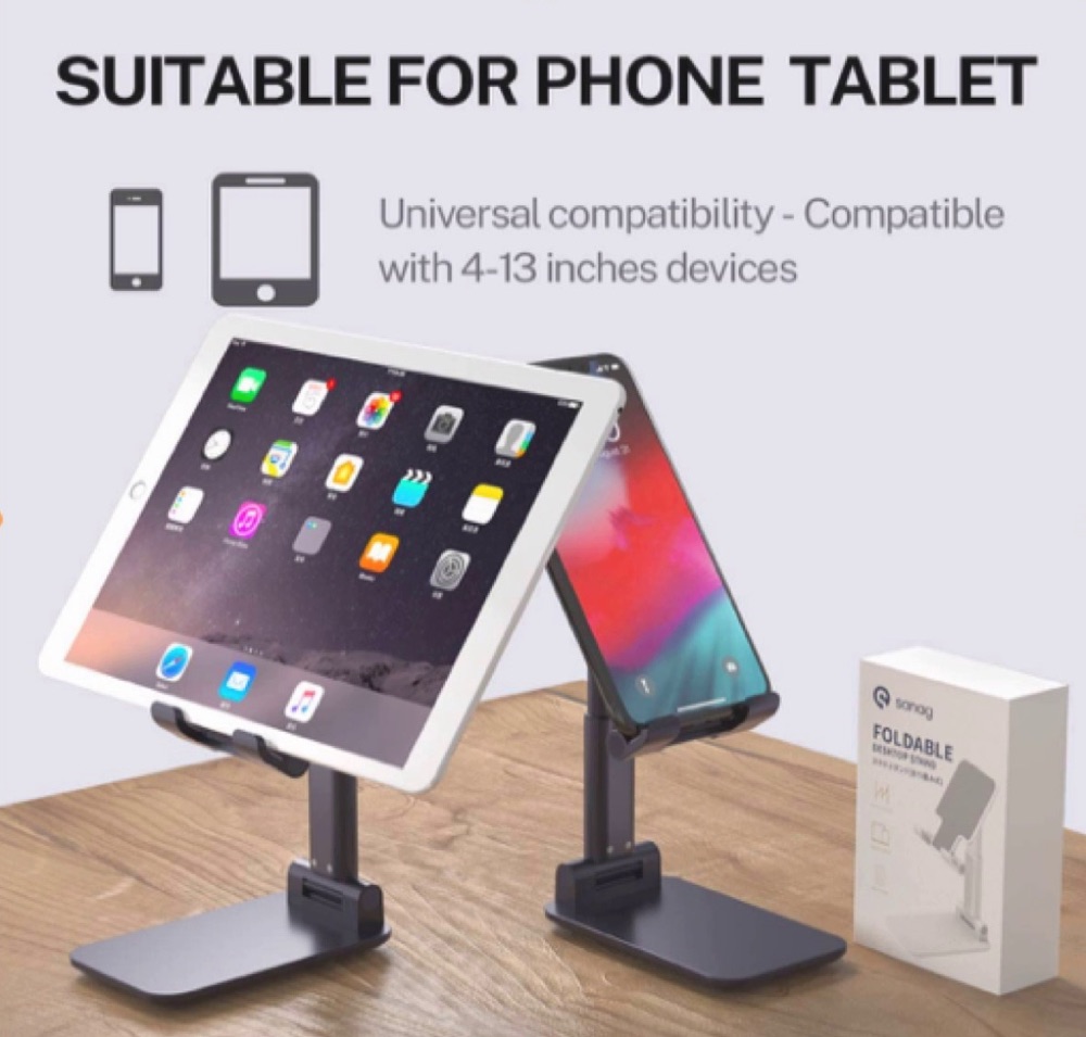 Foto 4 pulgar | Soporte Genérico Para Celular O Tablet De Escritorio 2 Por 1 color Negro