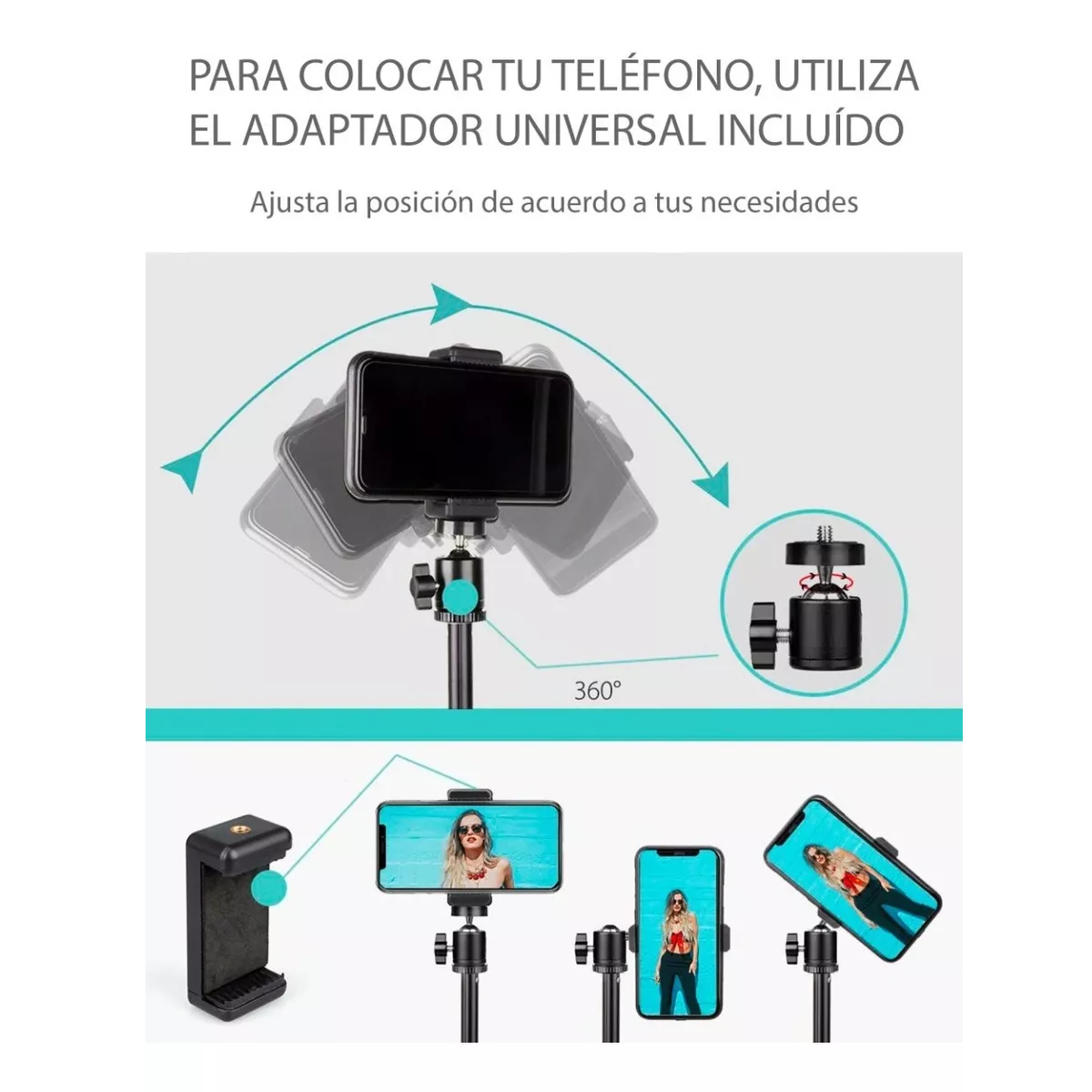 Foto 2 | Tripié Metálico para Celular de 3 Niveles Eo Safe Imports Esi-6112 color Negro