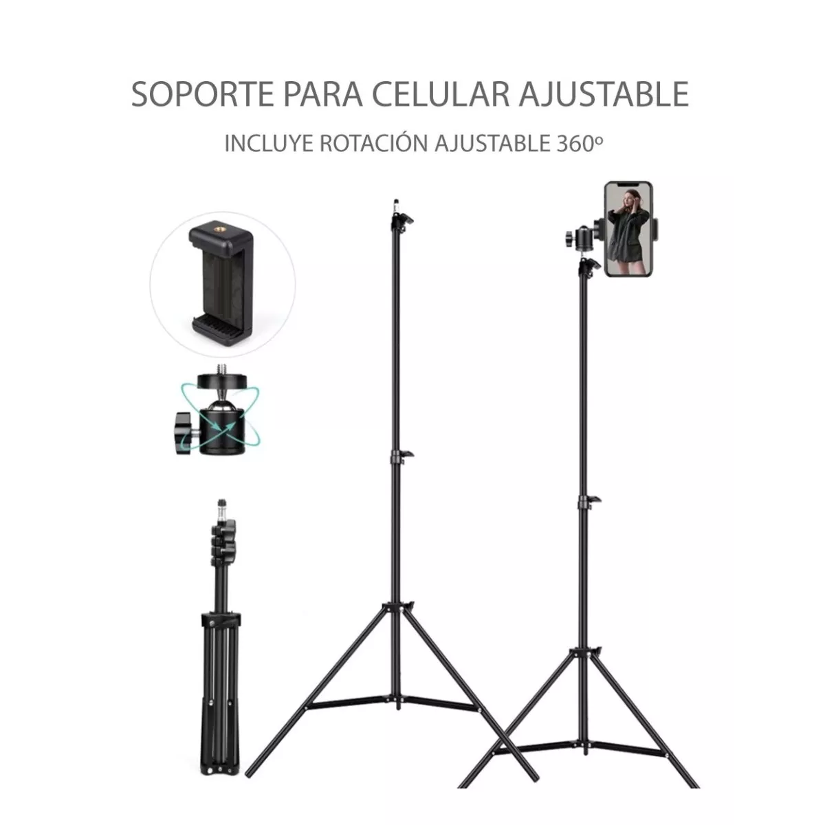 Foto 3 | Tripié Metálico para Celular de 3 Niveles Eo Safe Imports Esi-6112 color Negro