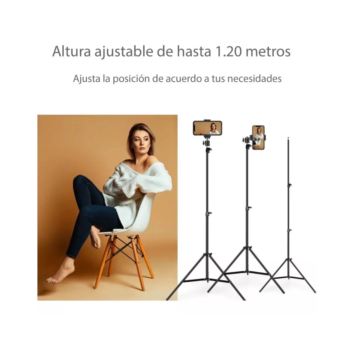 Foto 5 | Tripié Metálico para Celular de 3 Niveles Eo Safe Imports Esi-6112 color Negro
