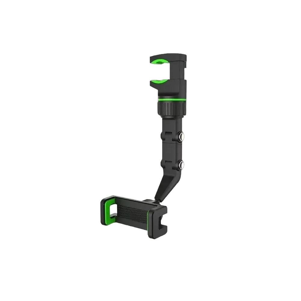 Soporte para Teléfono con Espejo Retrovisor 360º Multiuso Belug color Negro con Verde