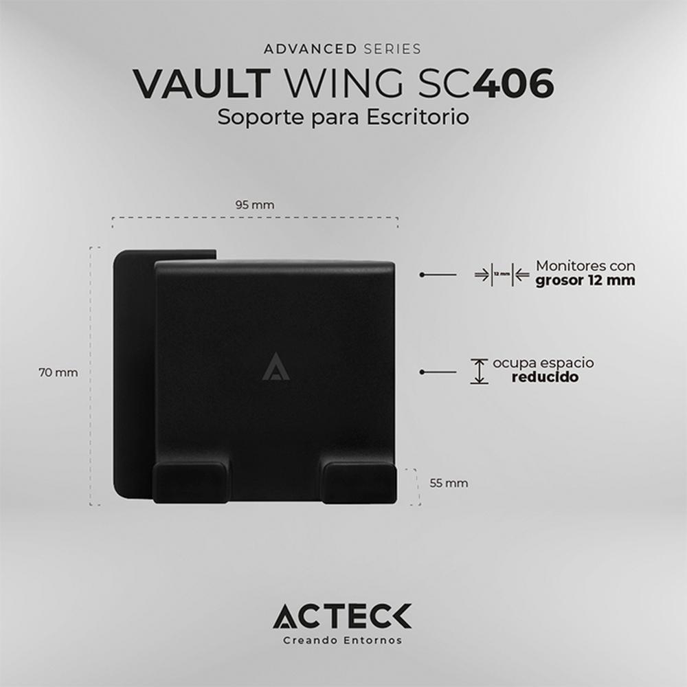 Foto 4 pulgar | Soporte de Monitor para Celular Acteck Vault Wing Sc406 Clip Sujetador Ac-936576 Negro