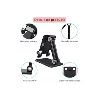 Foto 3 | Soporte De Escritorio Para Celular Plegable Y Ajustable Eo Safe Imports Esi-10267 Negro