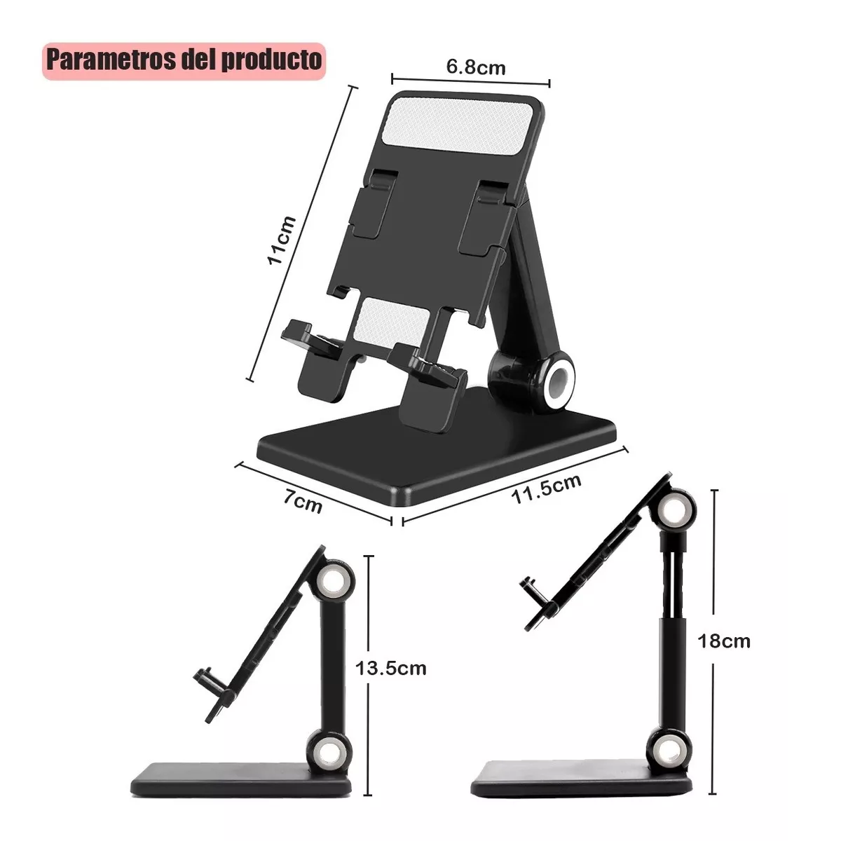 Foto 5 pulgar | Soporte De Escritorio Para Celular Plegable Y Ajustable Eo Safe Imports Esi-10267 Negro