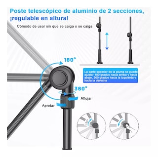Foto 3 | Soporte Para Teléfono Ajustable, Soporte Para Cámara Web Eo Safe Imports Esi-10269 Negro