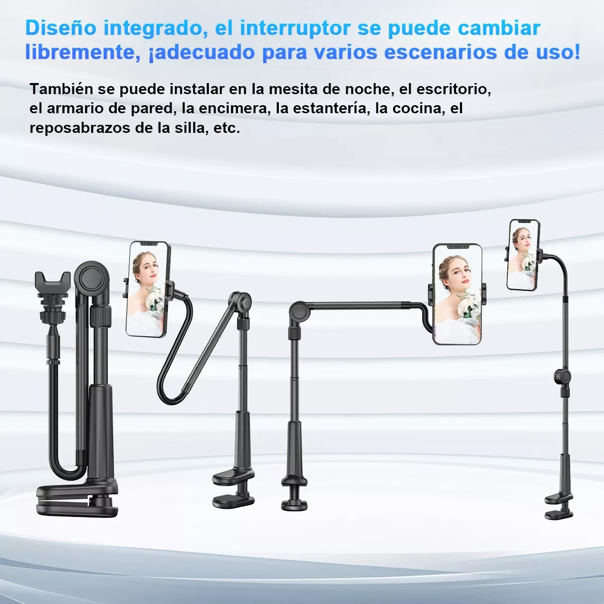 Foto 5 pulgar | Soporte Para Teléfono Ajustable, Soporte Para Cámara Web Eo Safe Imports Esi-10269 Negro