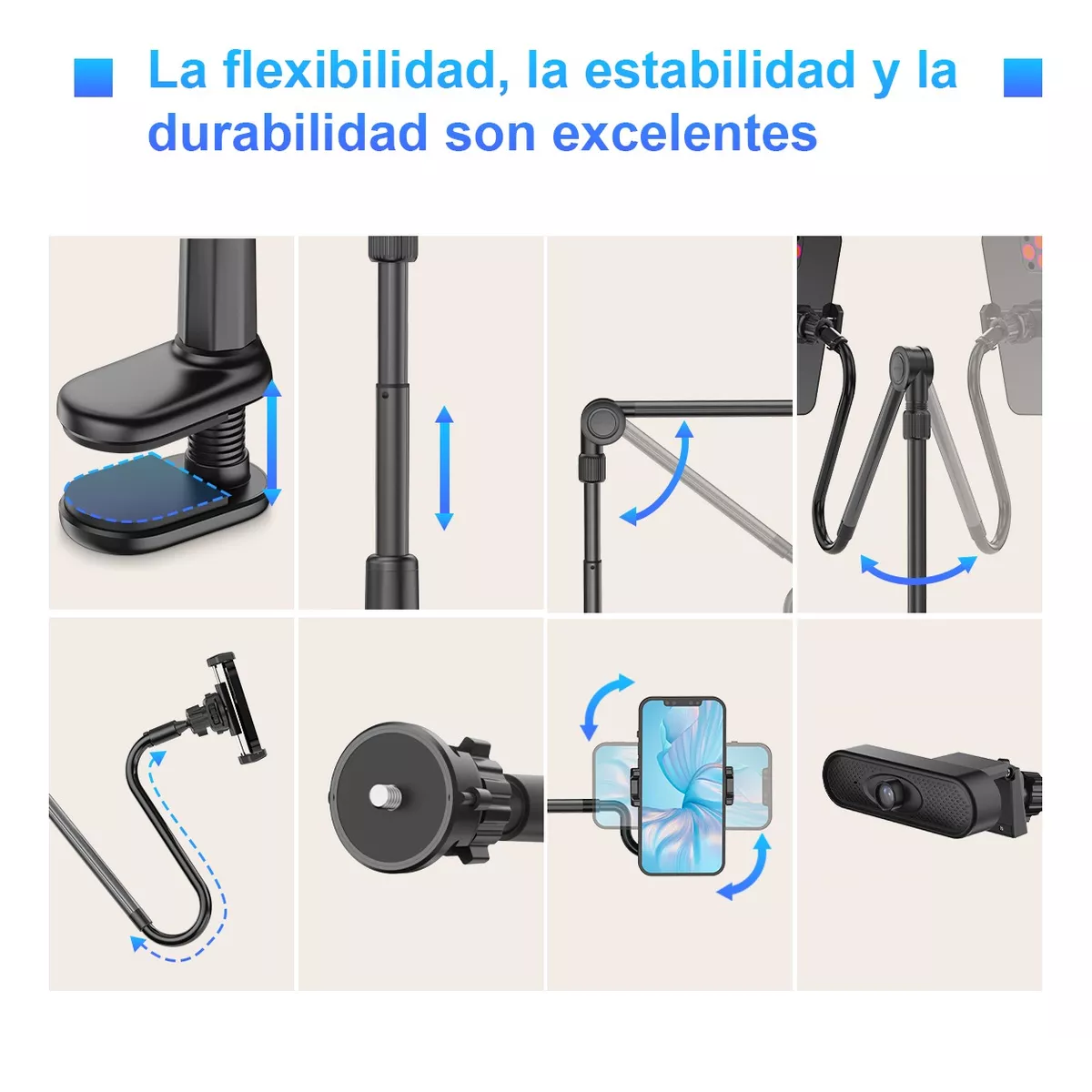 Foto 6 pulgar | Soporte Para Teléfono Ajustable, Soporte Para Cámara Web Eo Safe Imports Esi-10269 Negro