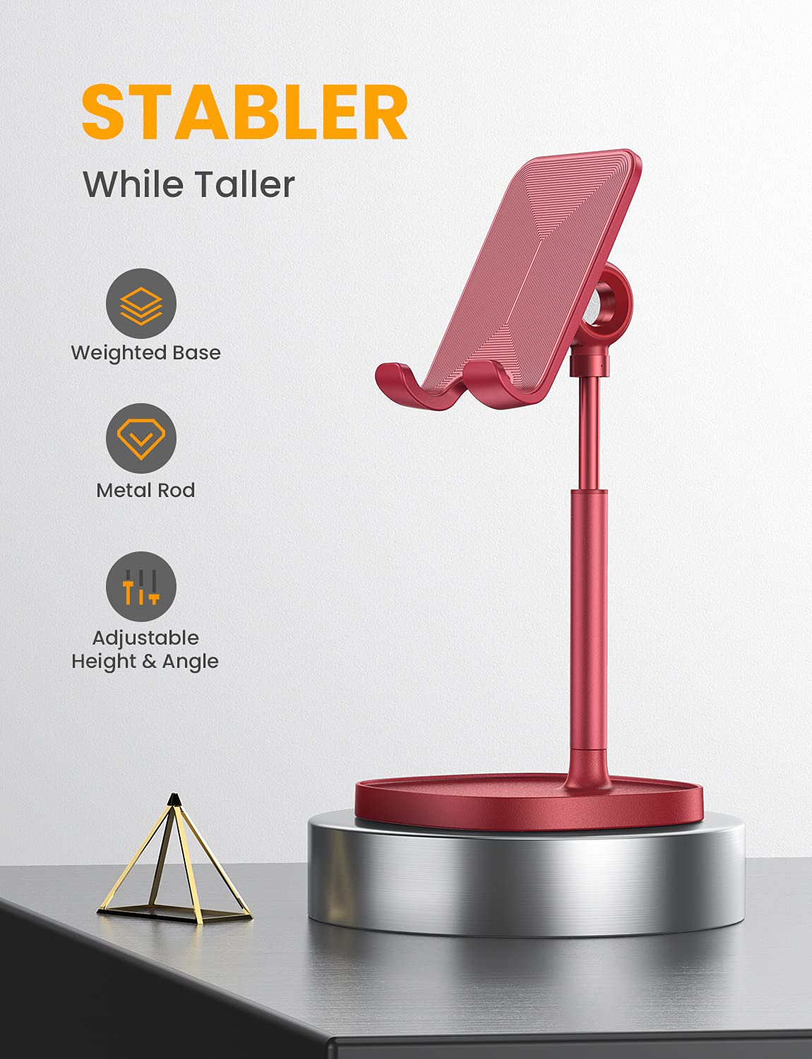 Foto 3 pulgar | Soporte Para Teléfono Celular Lisen En Ángulo Ajustable (rojo) - Venta Internacional.
