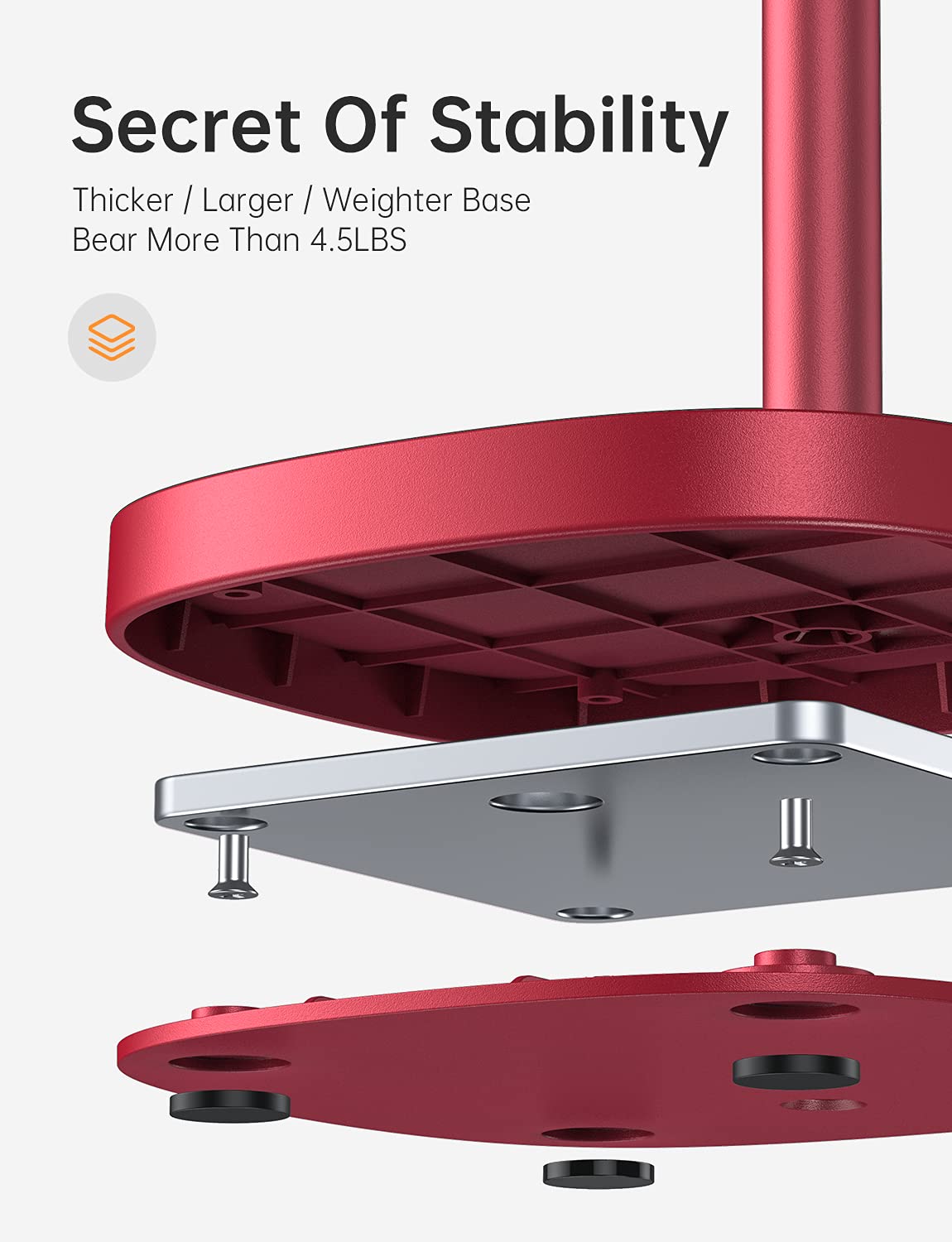 Foto 4 pulgar | Soporte Para Teléfono Celular Lisen En Ángulo Ajustable (rojo) - Venta Internacional.