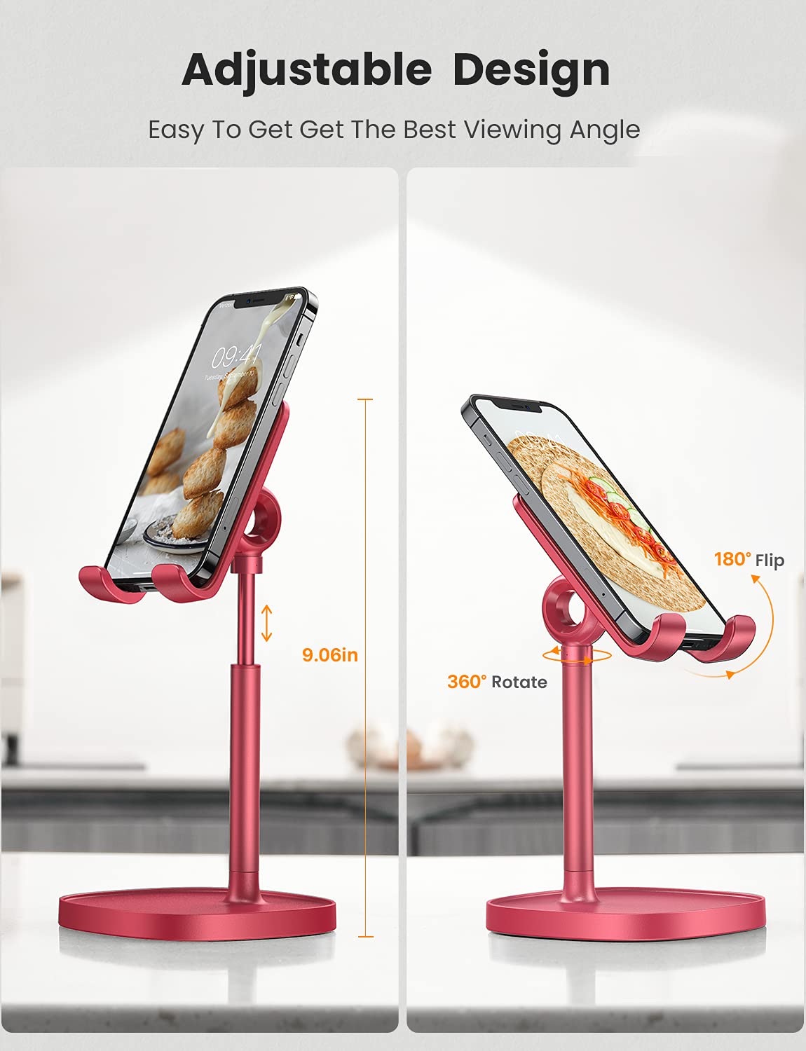 Foto 5 pulgar | Soporte Para Teléfono Celular Lisen En Ángulo Ajustable (rojo) - Venta Internacional.