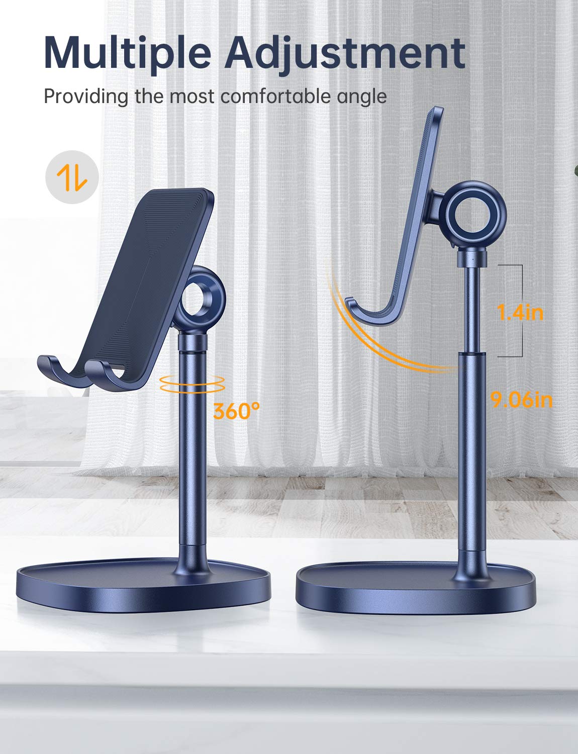 Foto 4 pulgar | Soporte Para Teléfono Móvil Lisen En Ángulo Ajustable En Altura, Azul - Venta Internacional.