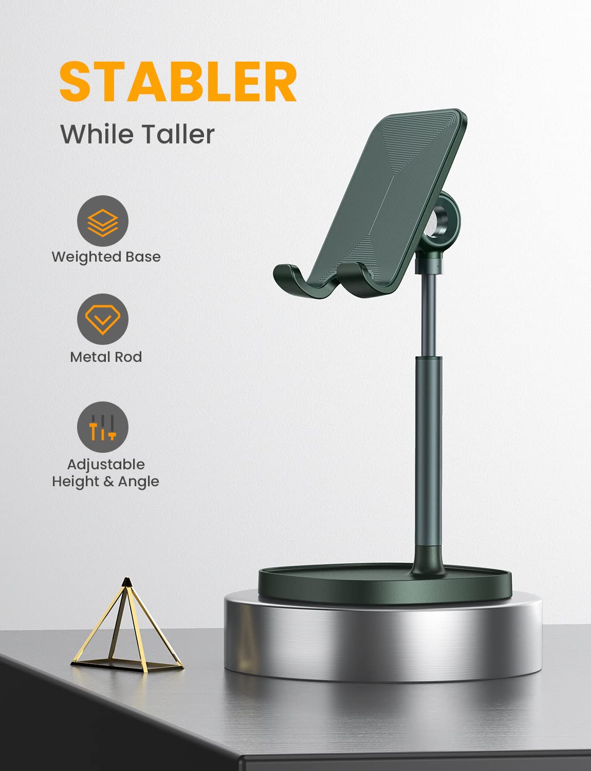 Foto 3 pulgar | Soporte Para Teléfono Móvil Lisen En Ángulo Ajustable En Altura, Color Verde - Venta Internacional.